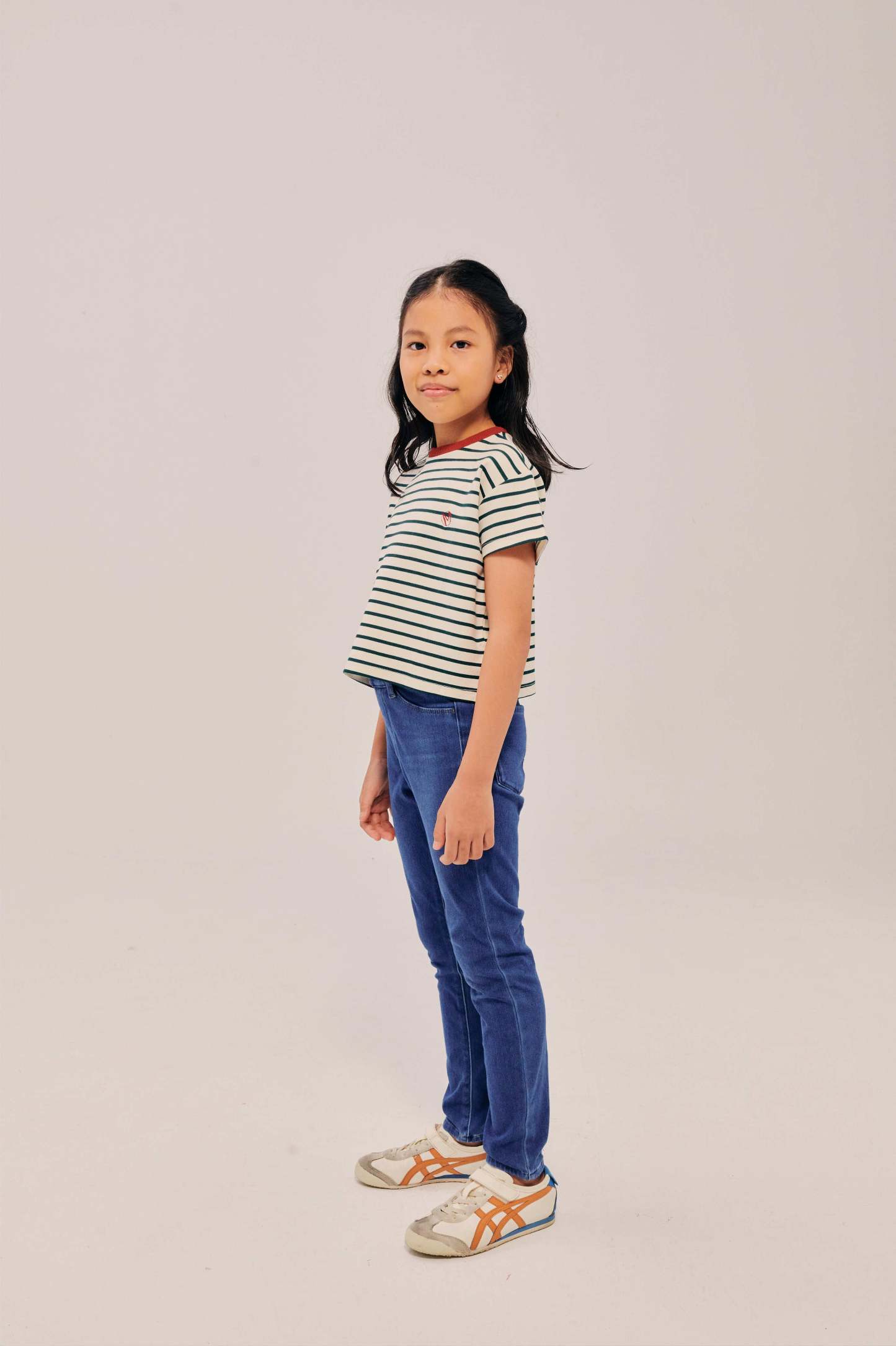 Mini Classic Embroidered Ivory Striped Shirt