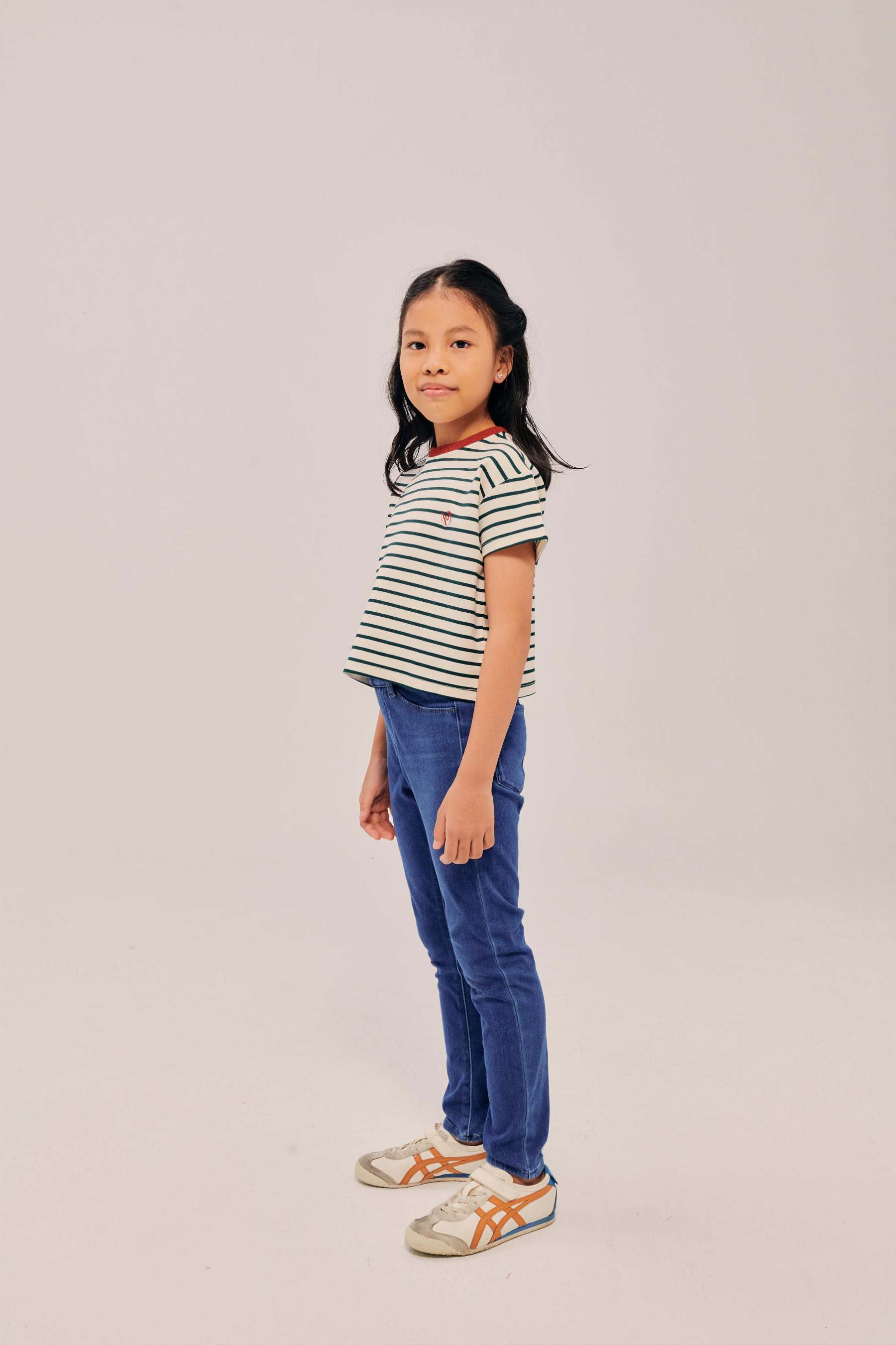 Mini Classic Embroidered Ivory Striped Shirt