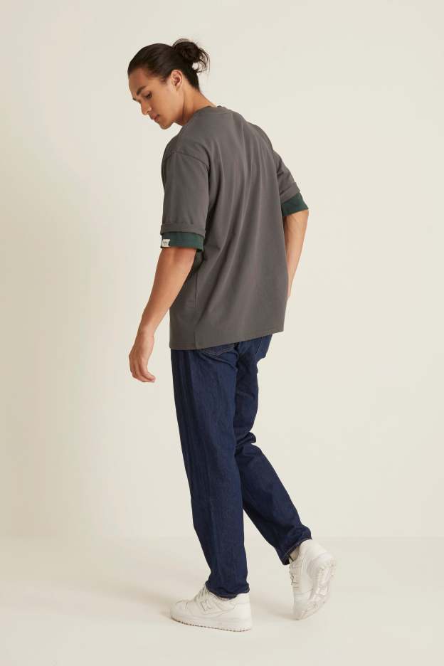 Dark Grey Oversized T-Shirt for Men