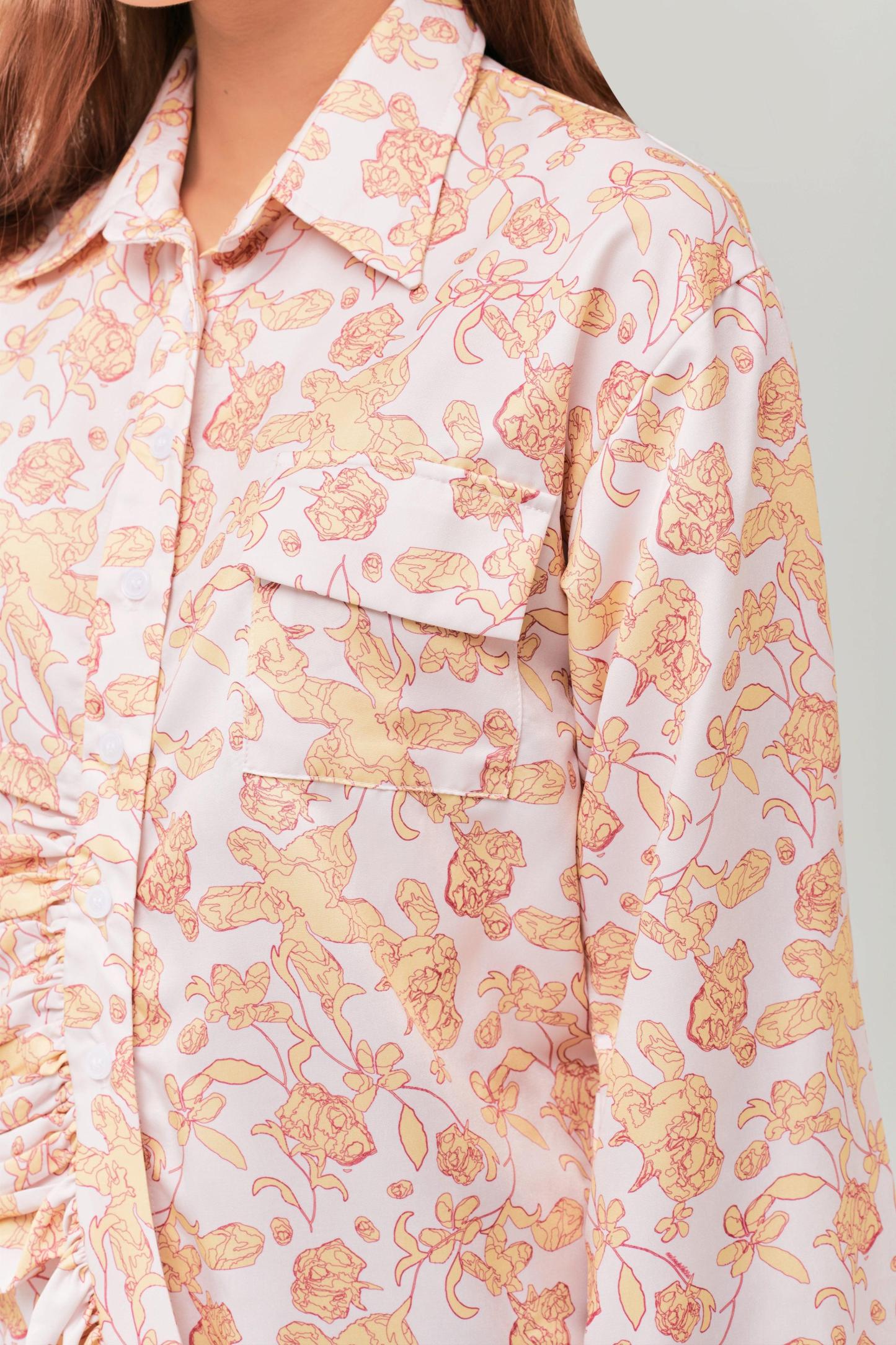 Yellow Daffodil Ruched Top - Mimpikita