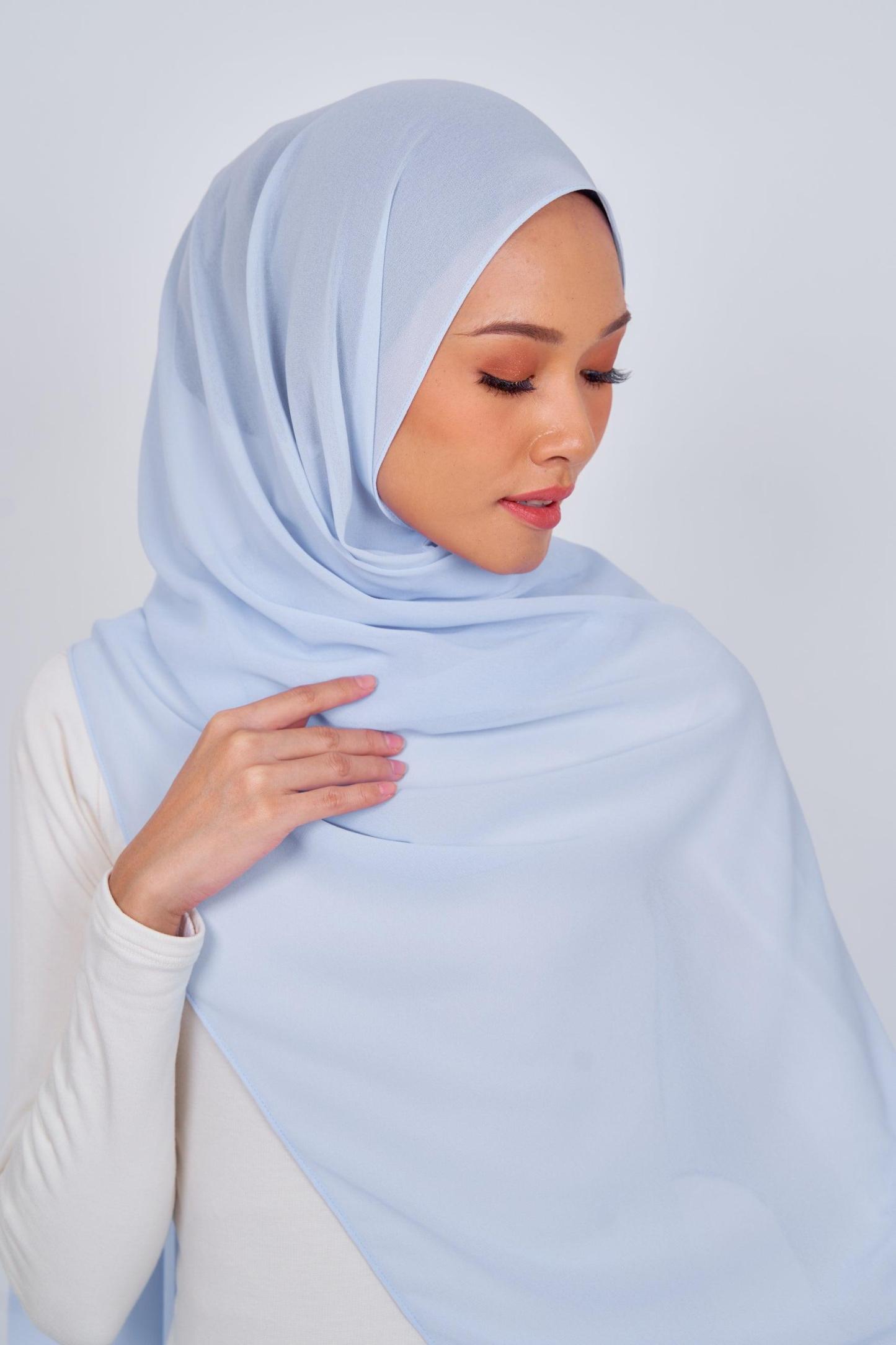 Women's Chiffon Shawl in Light Blue