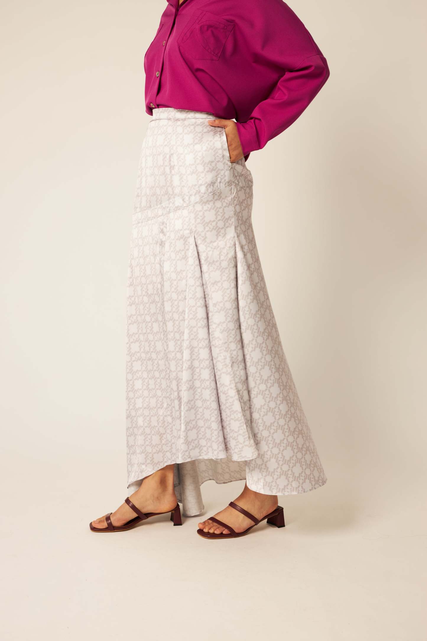 Serena Grey Asymmetrical Skirt