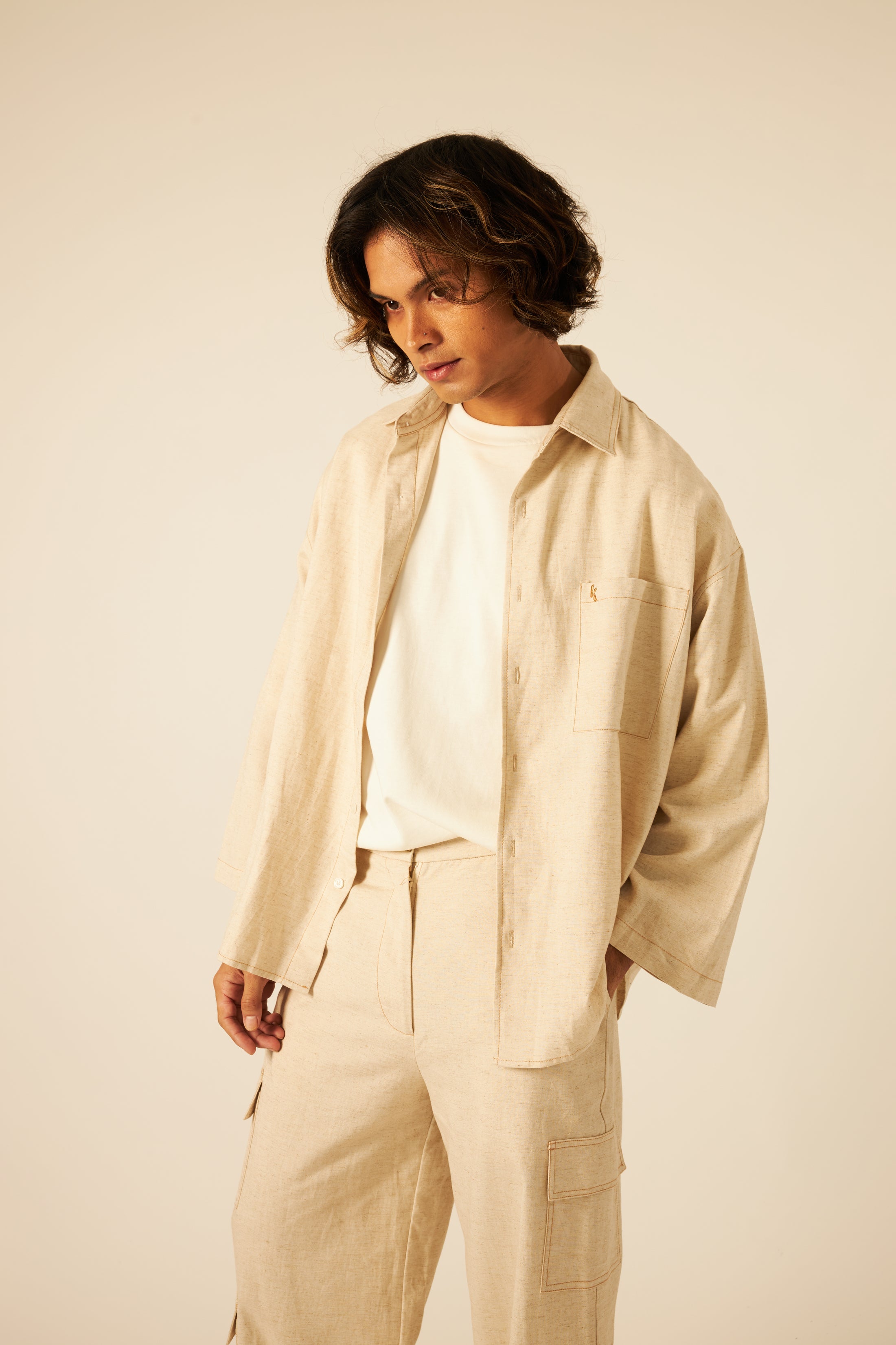 Nude Double Stitched Shirt