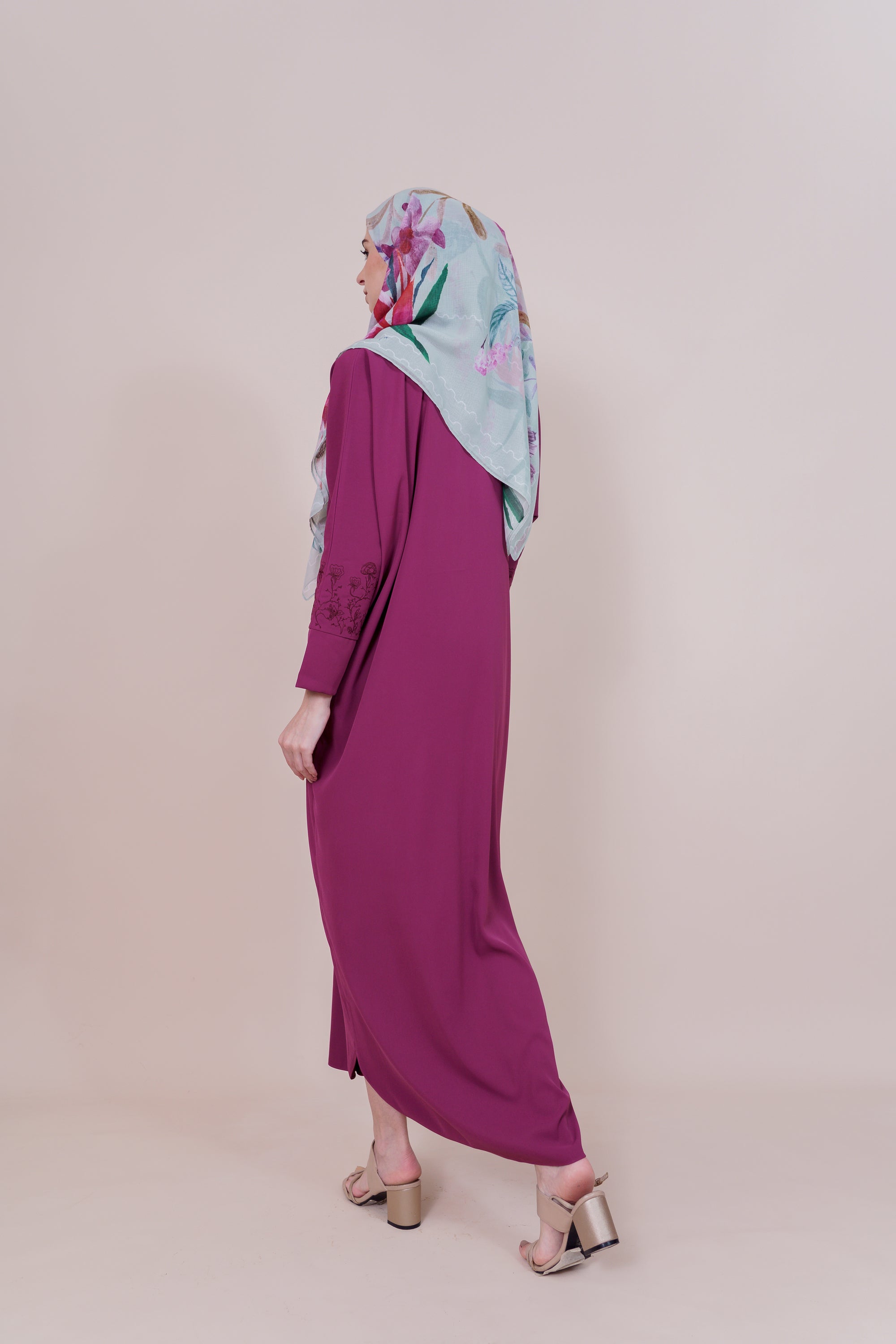 Medina Embroidered Plum Color Dress