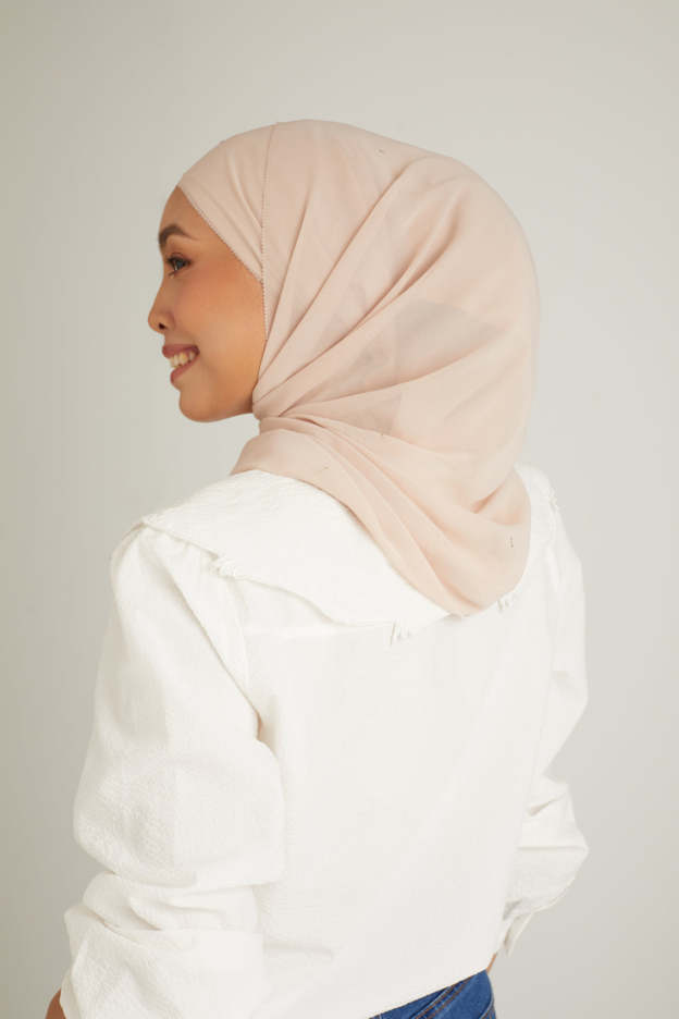 Cacia Soft Nude Chiffon Shawl