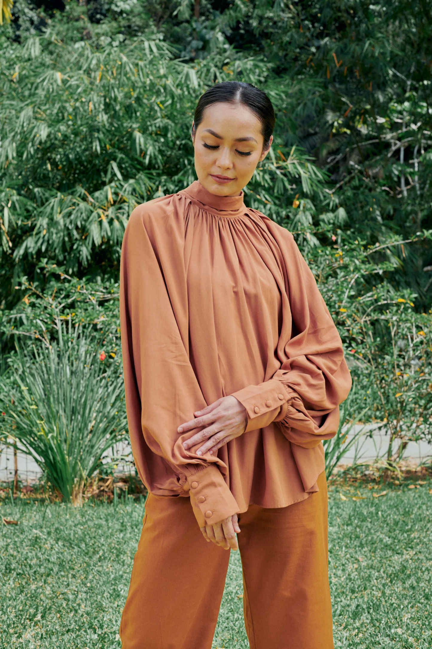 Elsie Light Brown Long Sleeve Top