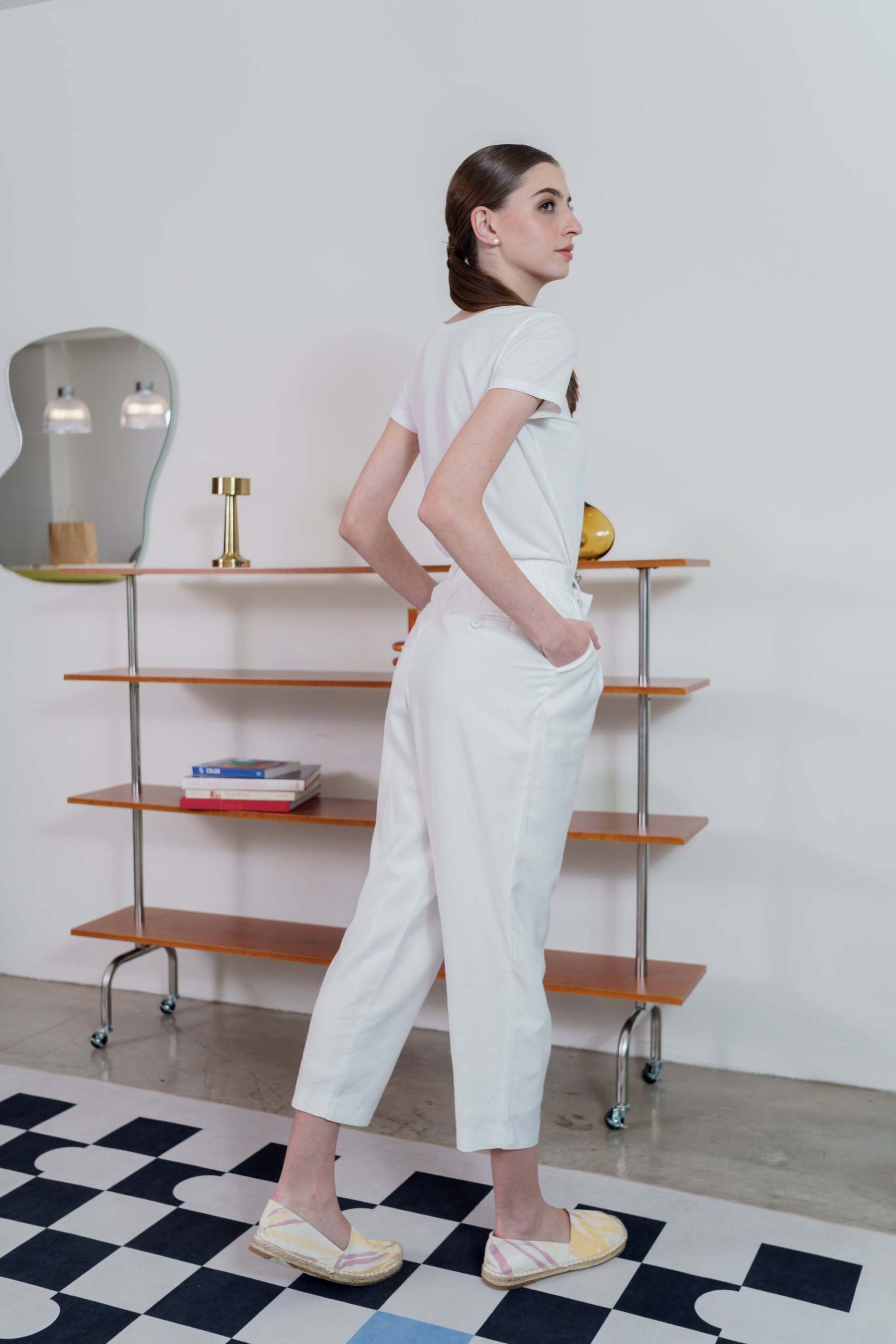 White Tapered Women's Pants