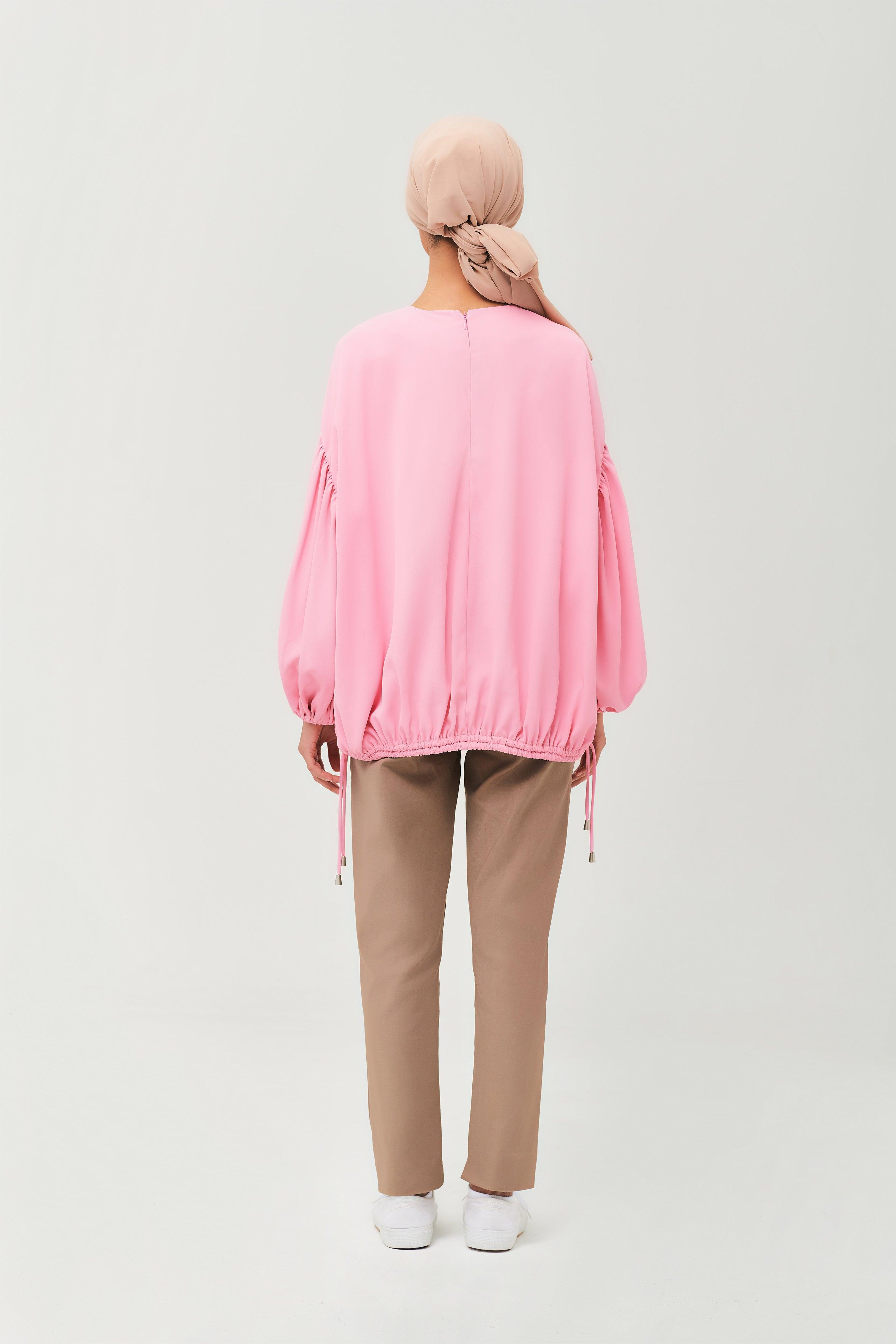 Maeve Pink Balloon Sleeve Top