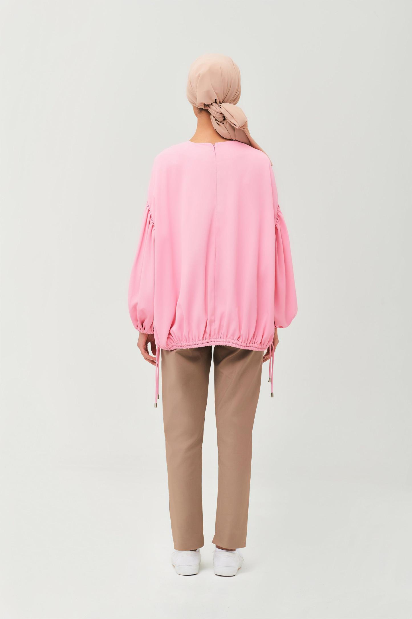 Maeve Pink Balloon Sleeve Top