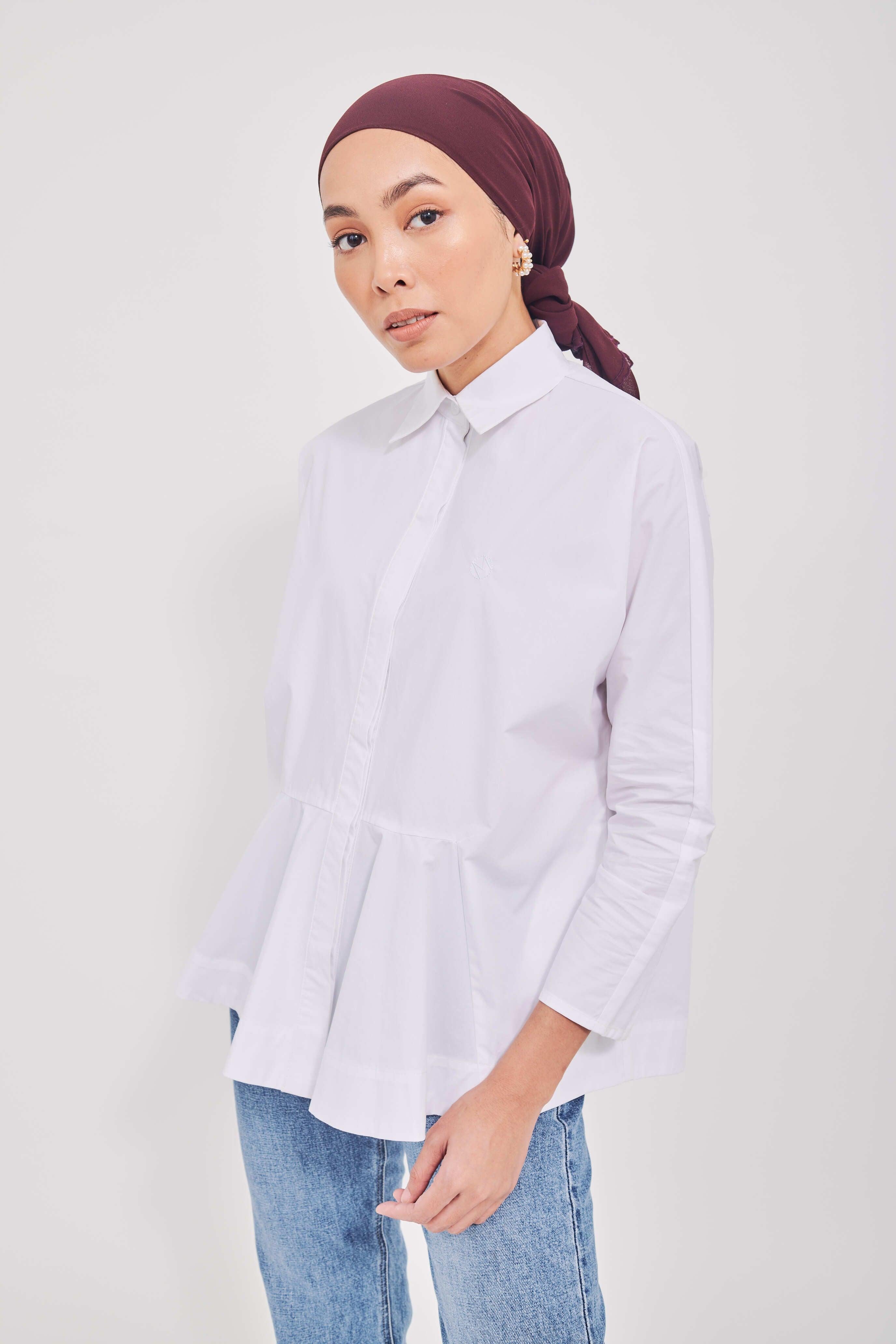 White Cotton Flare Top - Mimpikita