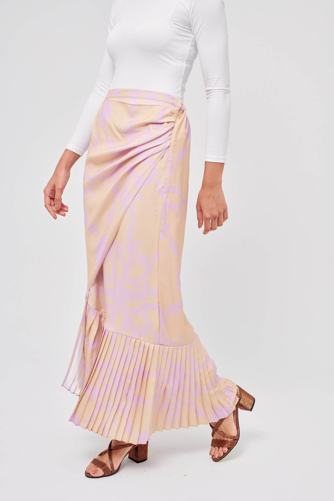 Maria Nude Pleated Skirt - Mimpikita