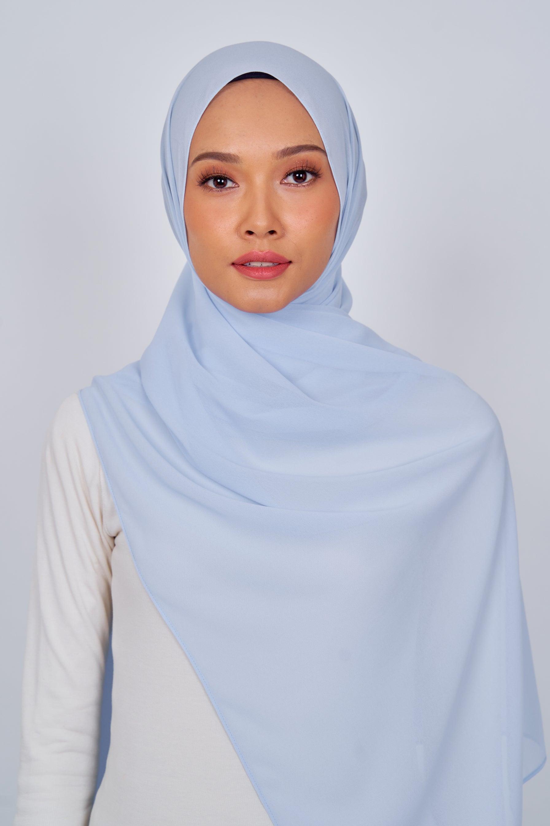 Women's Chiffon Shawl in Light Blue