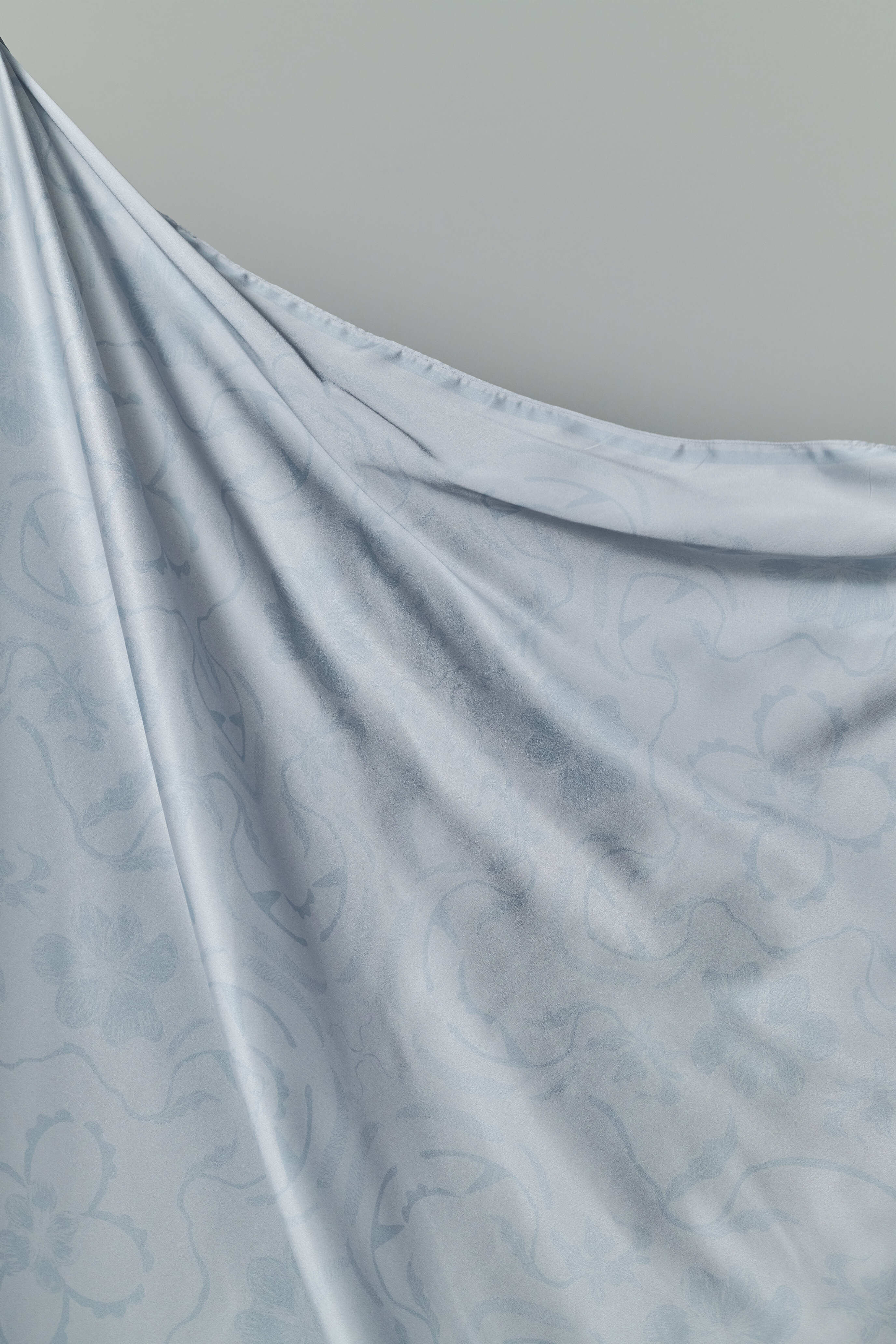 Hanna Powder Blue Satin Square Scarf