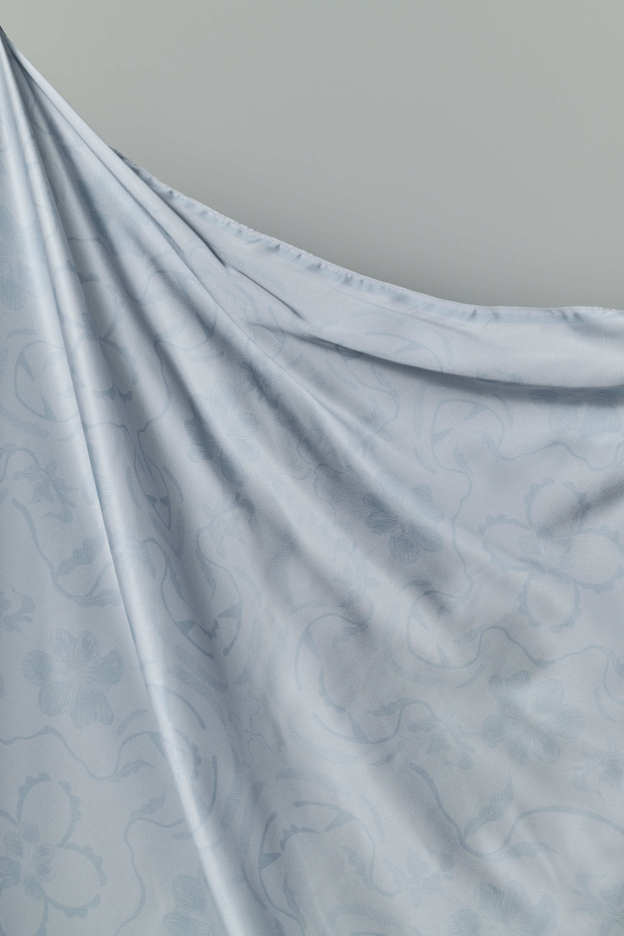 Hanna Powder Blue Satin Square Scarf