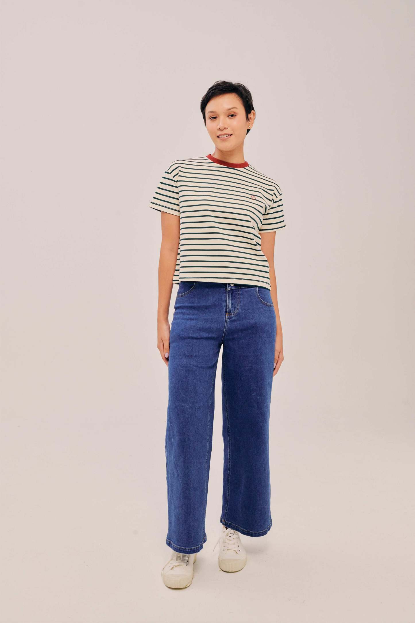 Classic Embroidered Ivory Striped Shirt