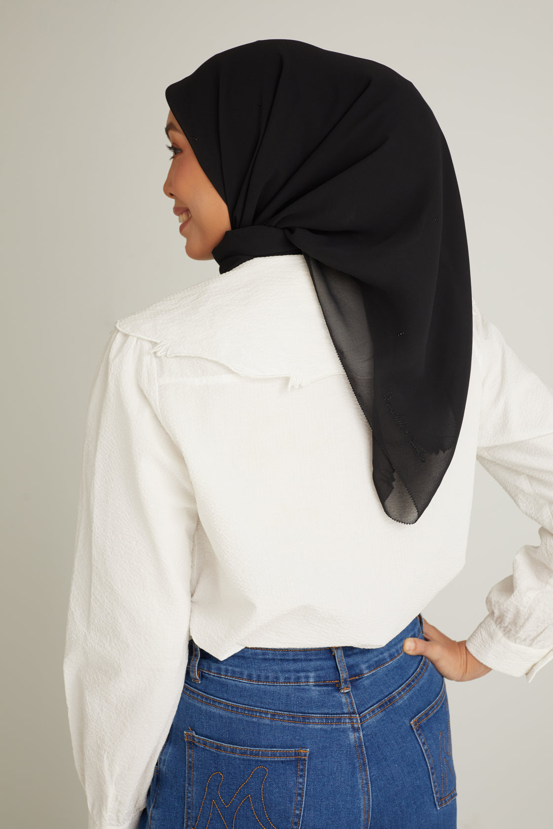 Clara Black Head Scarf 