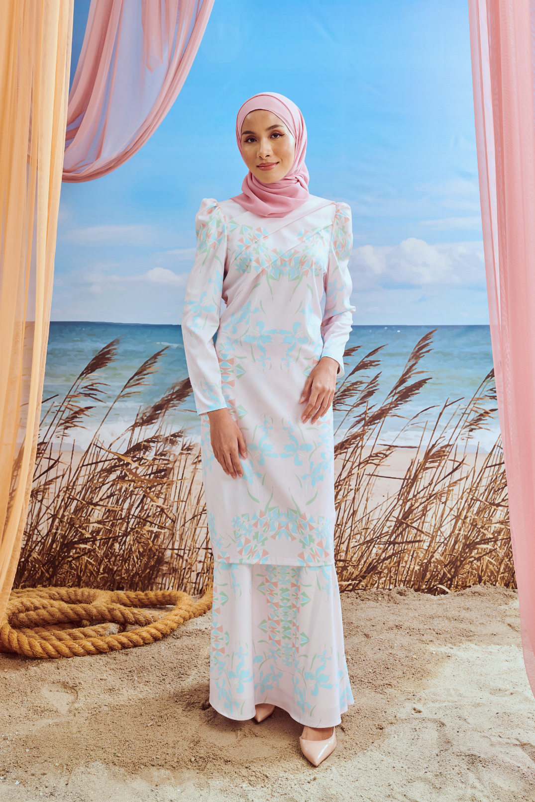 Orissa Blush Pink Long Kurung