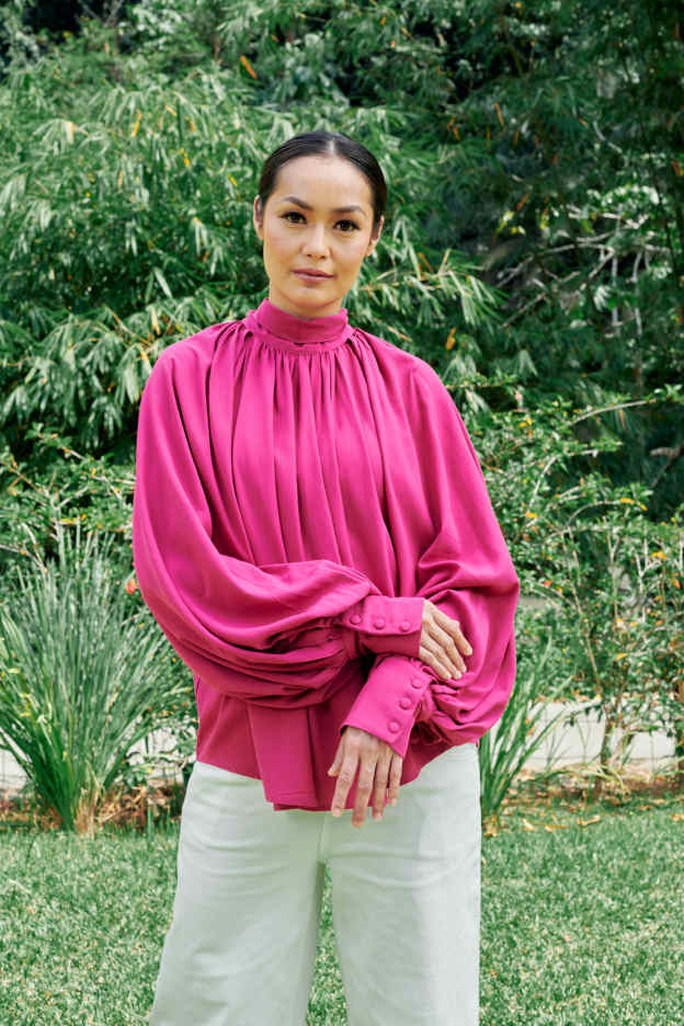 Elsie Magenta Long Sleeve Top
