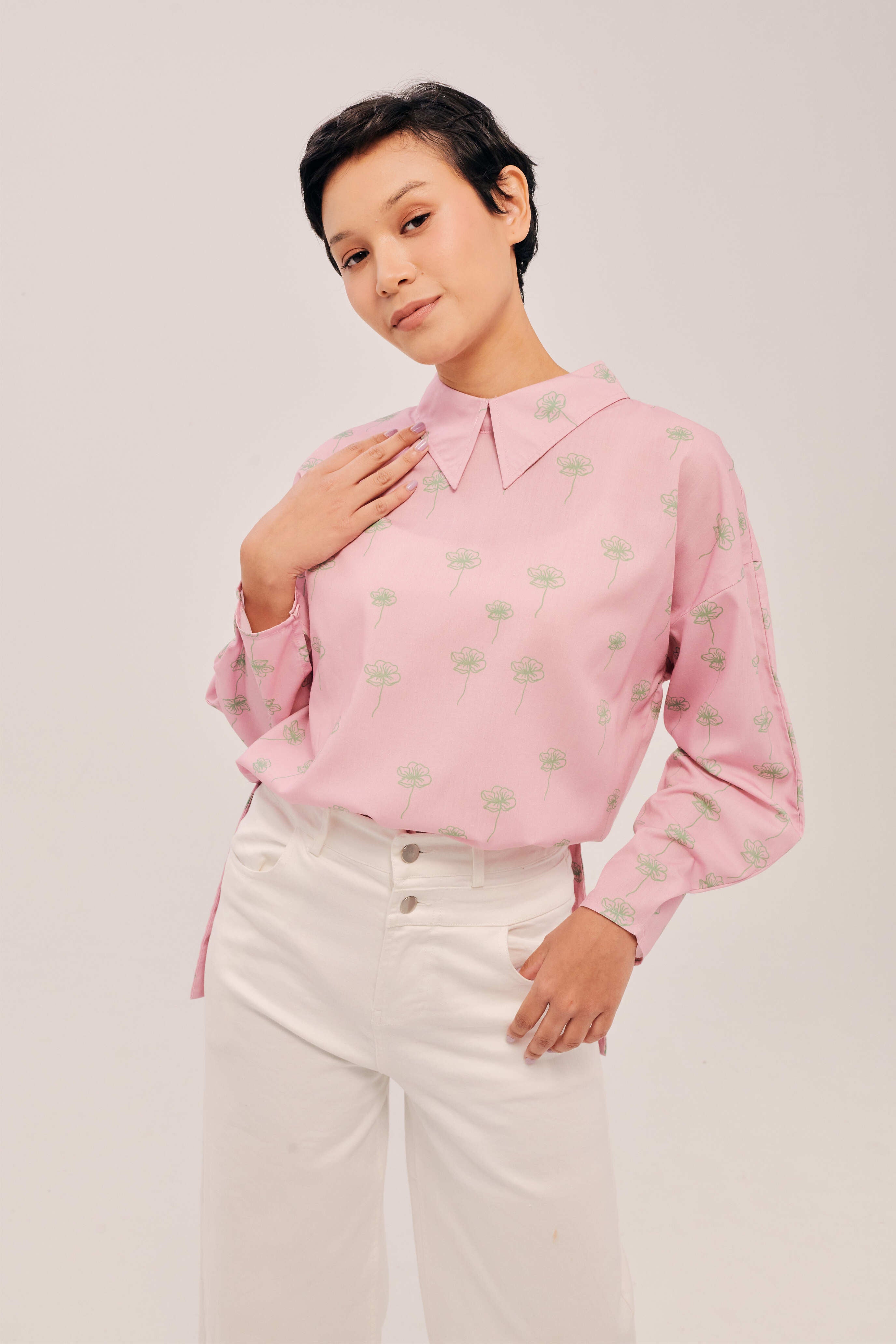 Fleurs Bublegum Pink Top - Floral Pink Top