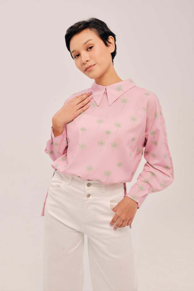 Fleurs Bublegum Pink Top - Floral Pink Top