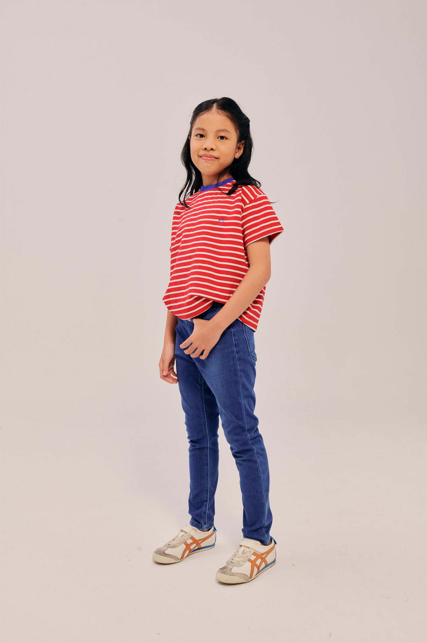 Mini Classic Embroidered Red and White Striped Shirt