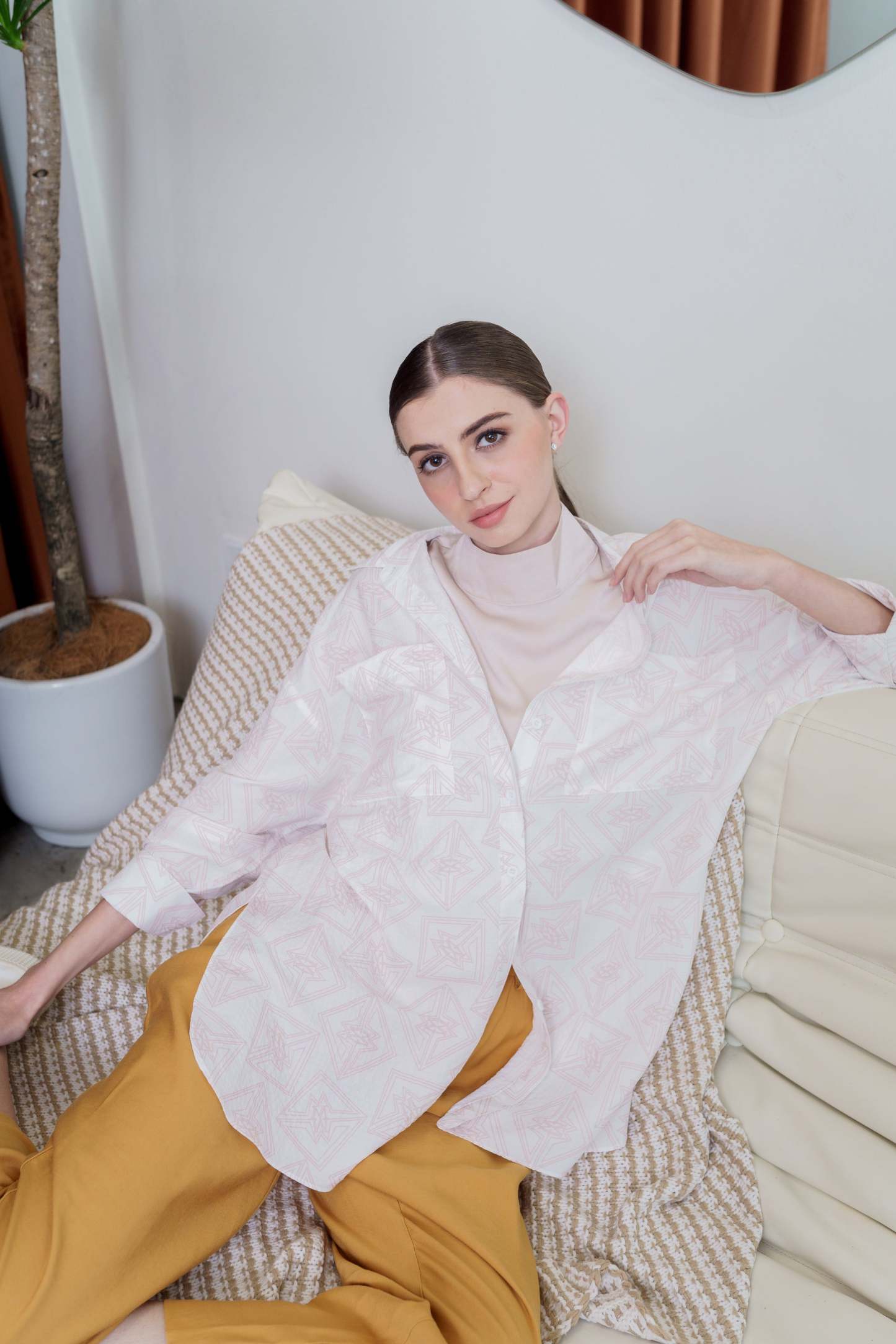 White M Square Oversized Shirt