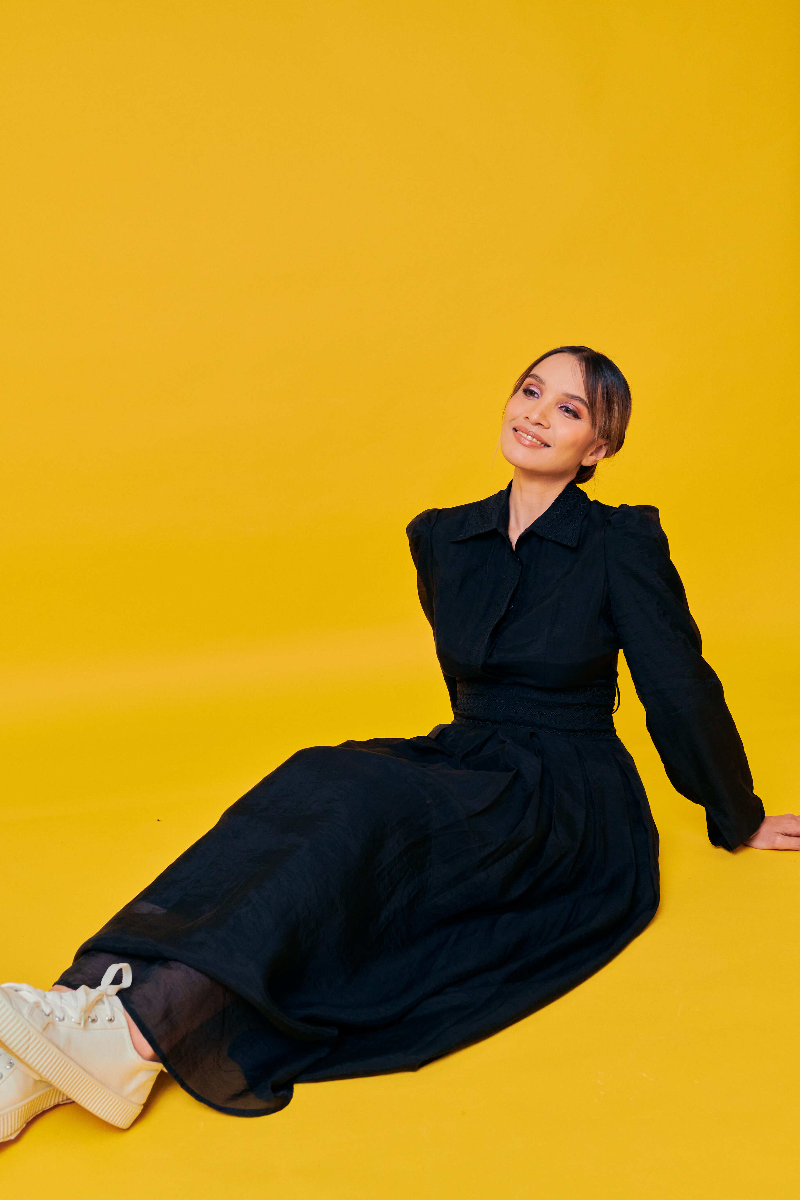 Odilia Black Collared Dress