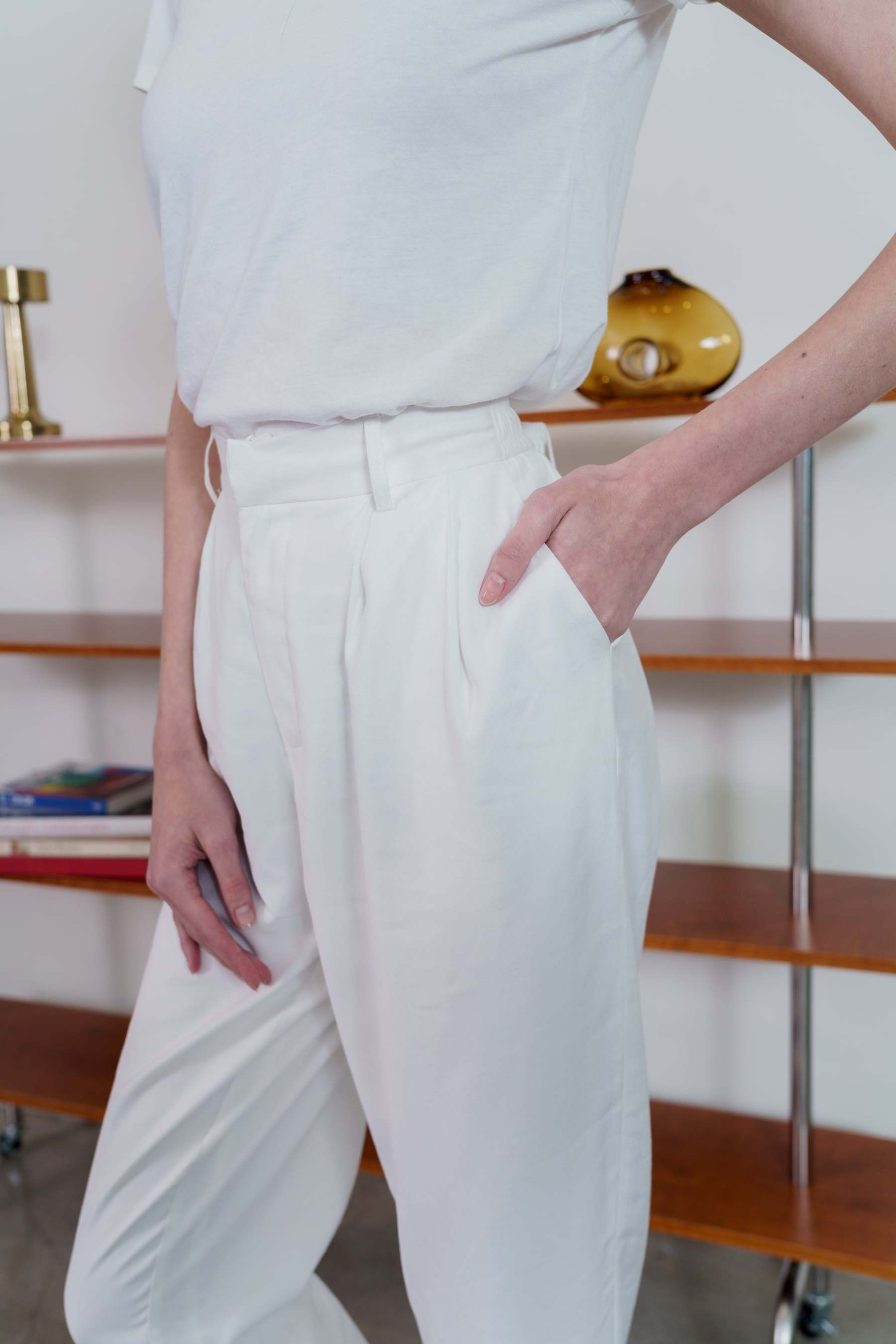 White Tapered Women's Pants