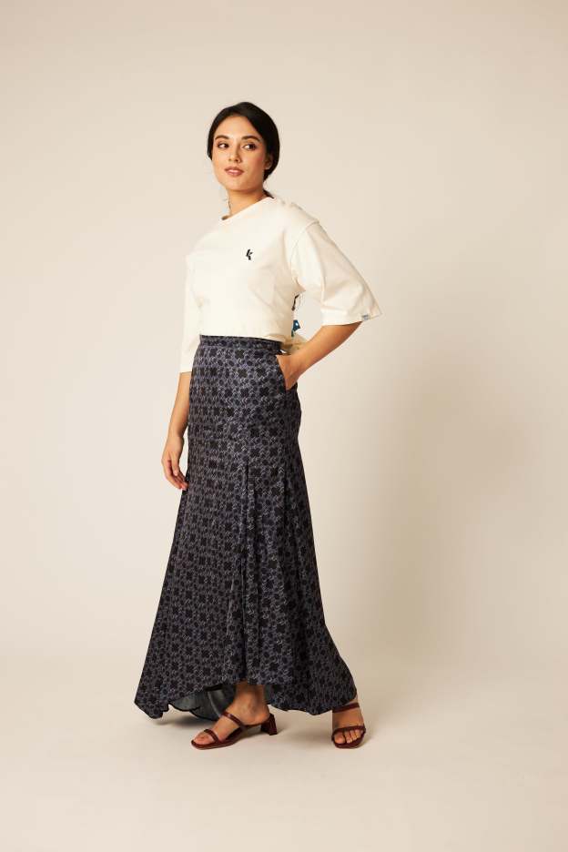 Serena Black Asymmetrical Skirt