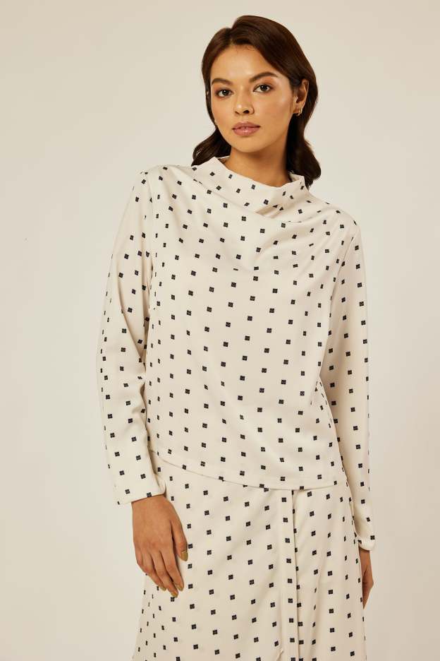 Maisie Off White Mono Top