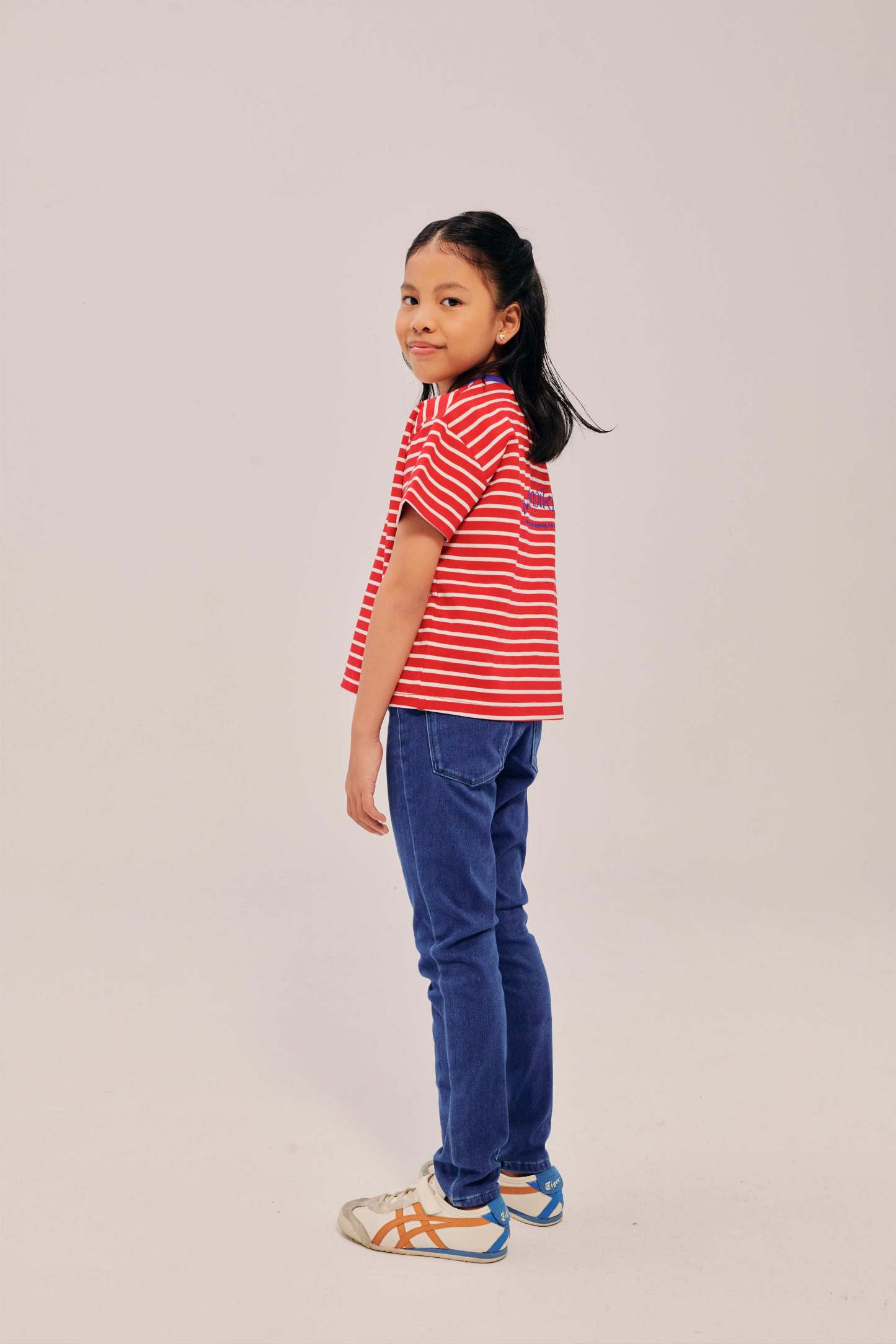 Mini Classic Embroidered Red and White Striped Shirt