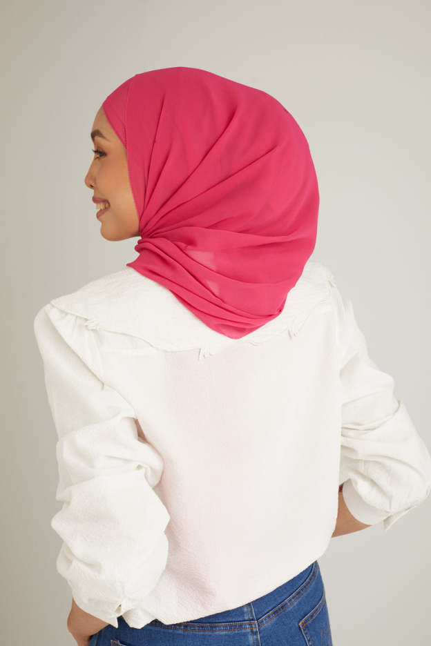 Cacia Fuchsia Pink Chiffon  Shawl