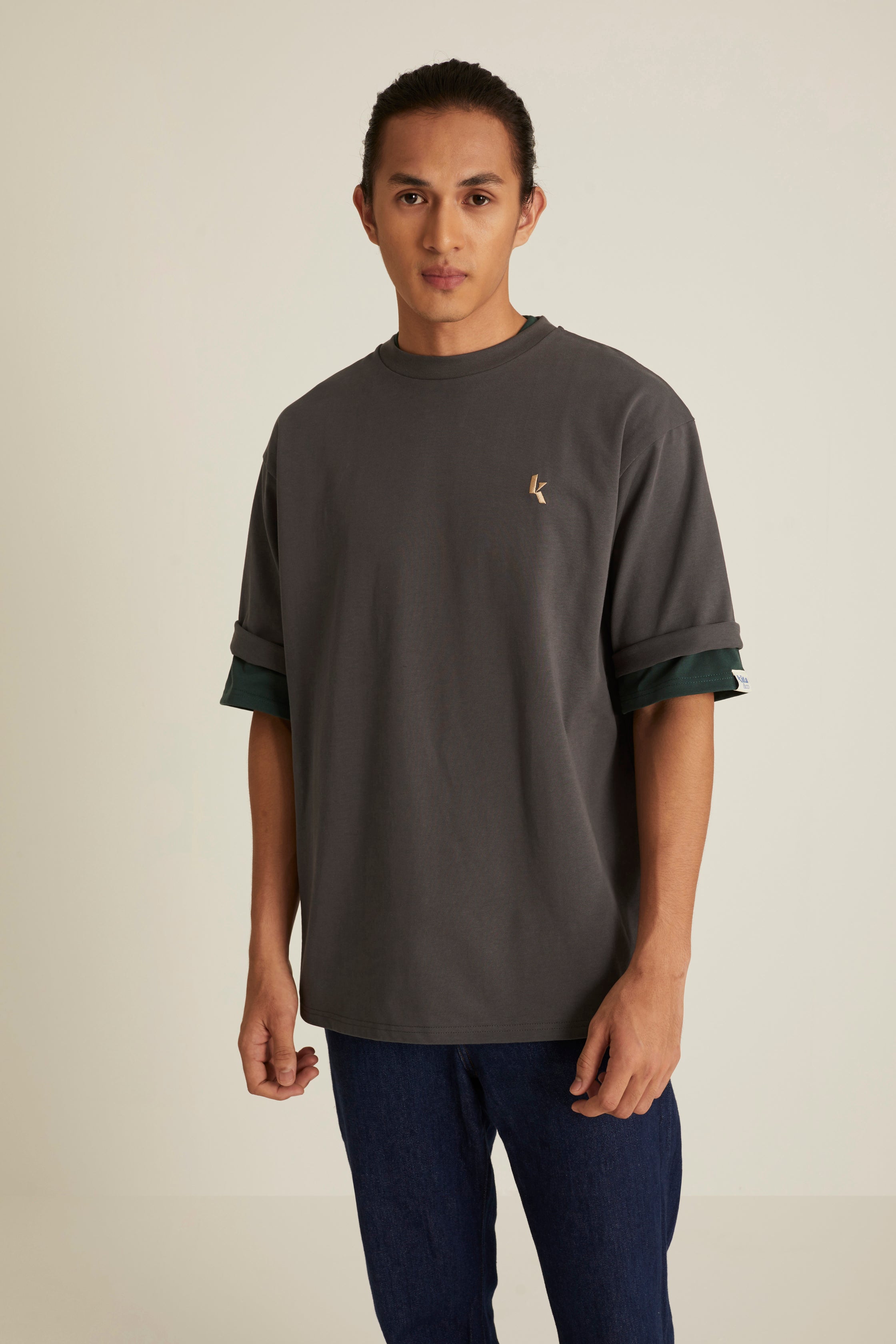 Dark Grey Oversized T-Shirt for Men