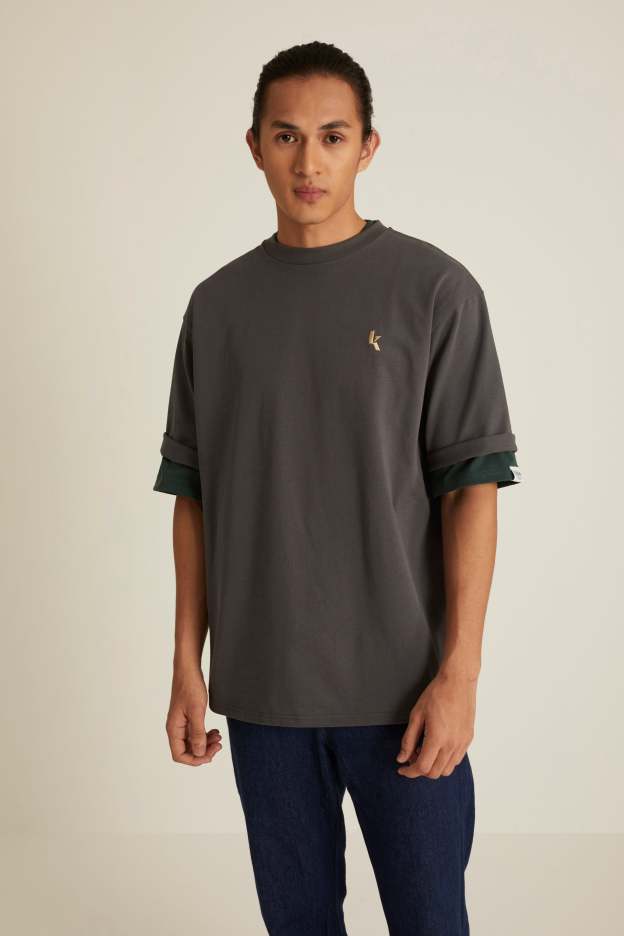 Dark Grey Oversized T-Shirt for Men
