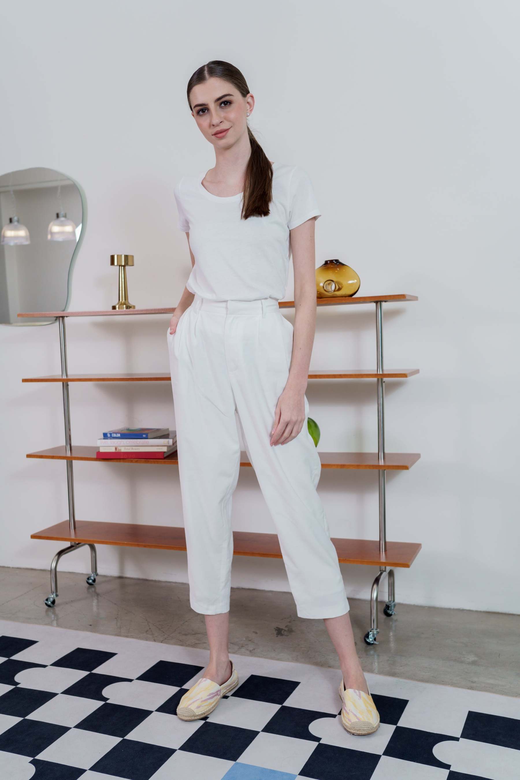 White Tapered Women's Pants