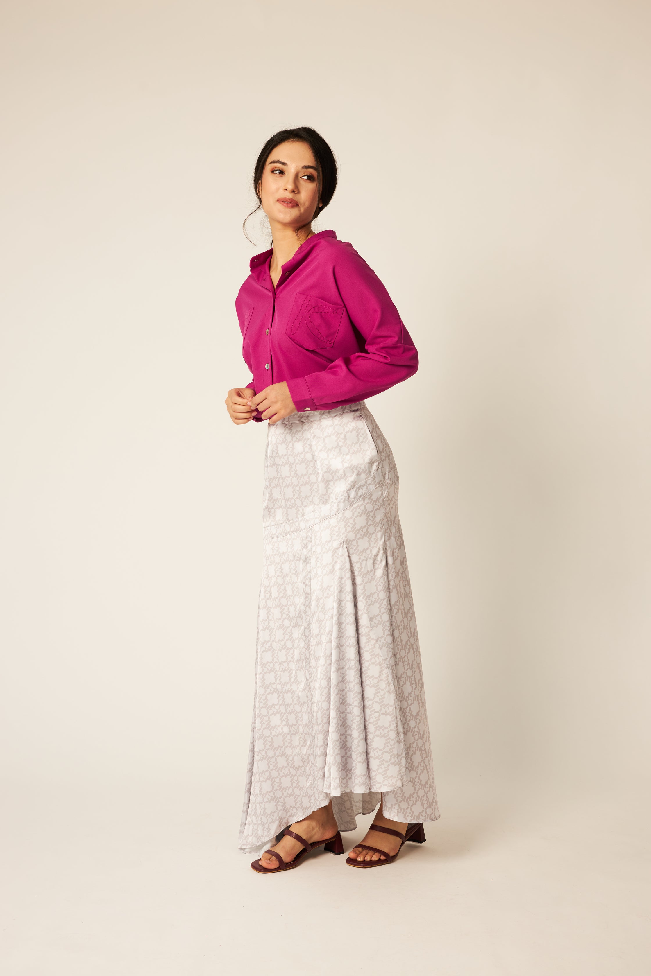 Serena Grey Asymmetrical Skirt