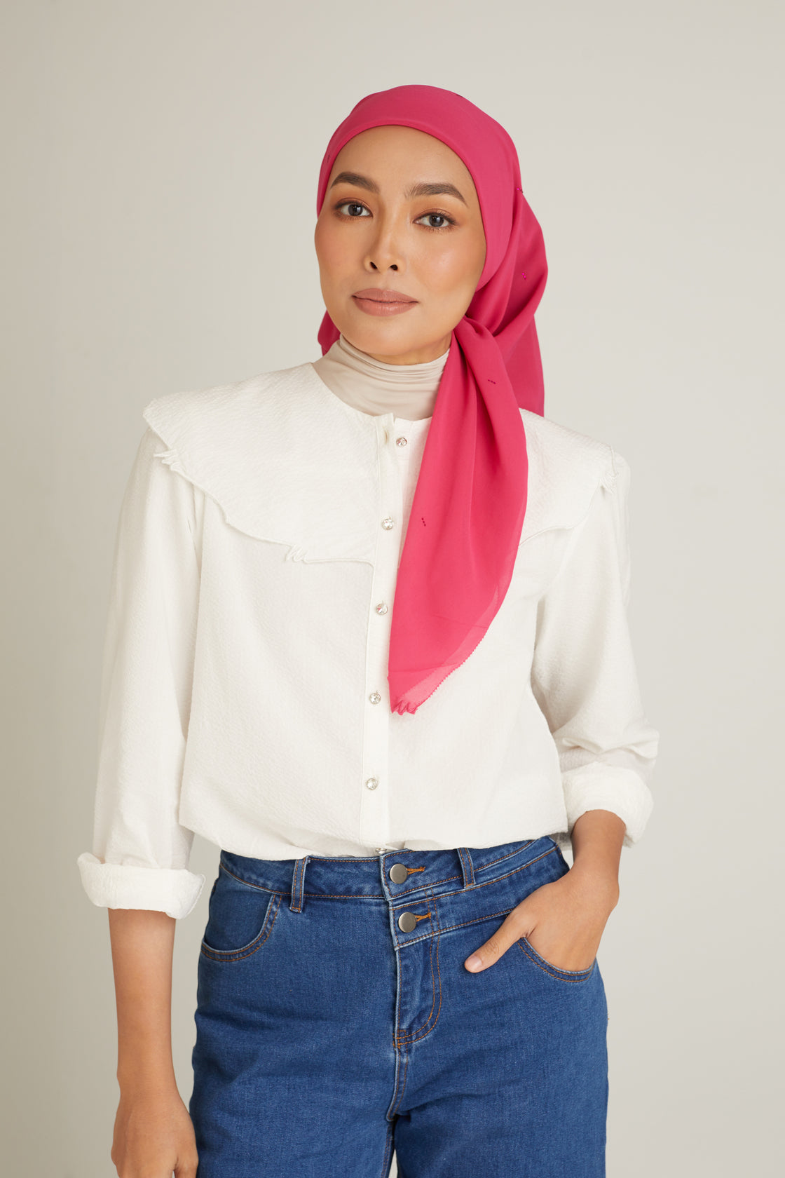 Clara Fuchsia Head Scarf