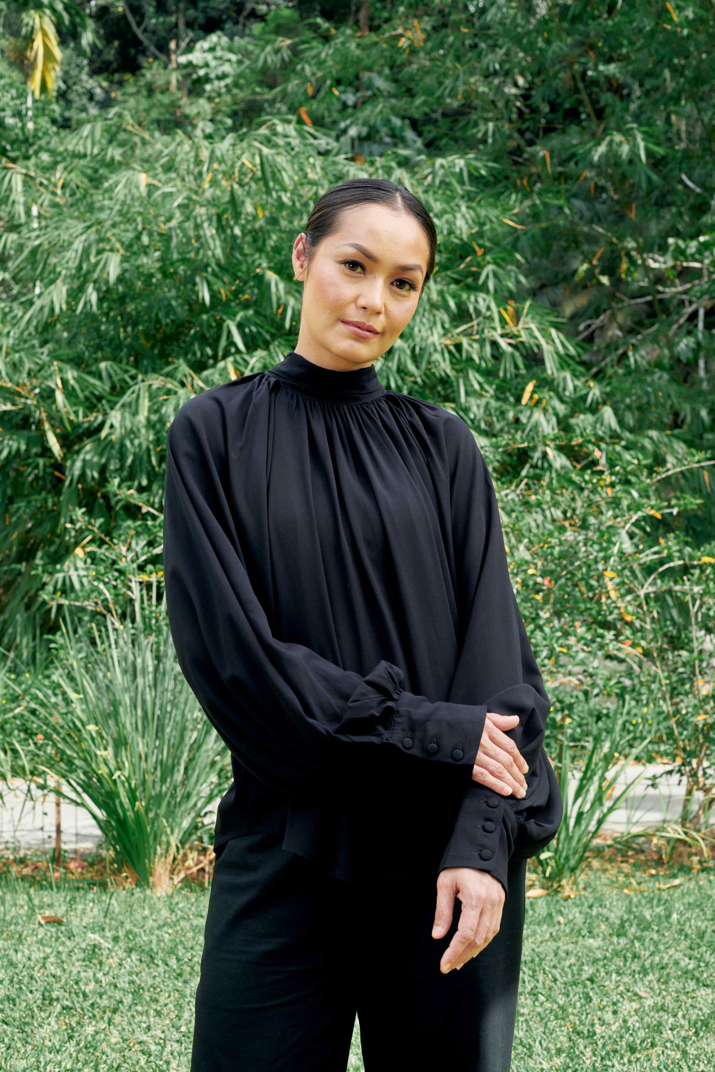 Elsie Black Long Sleeve Top