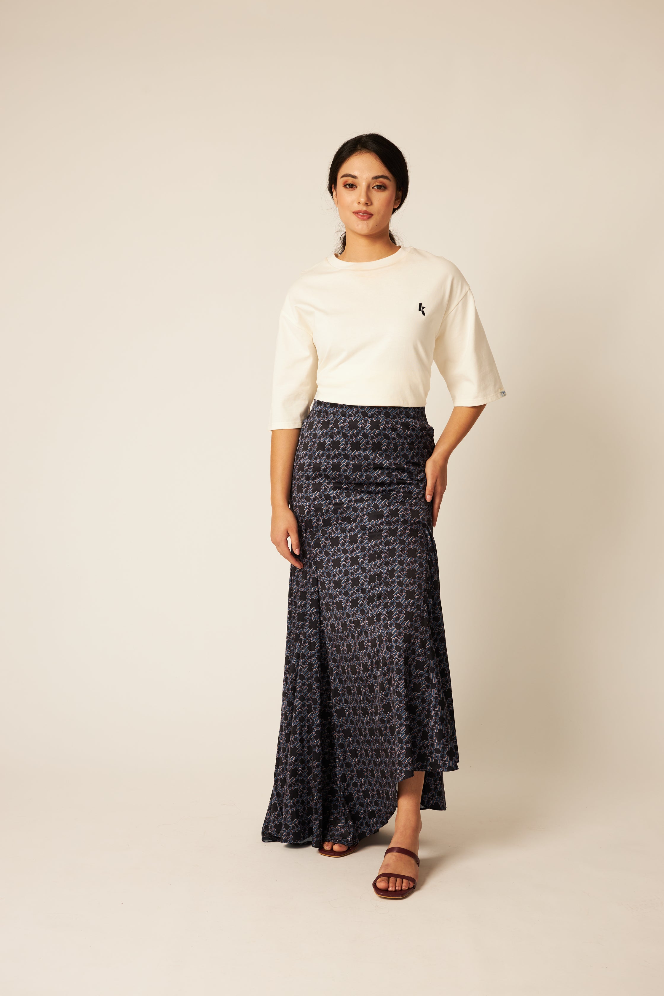 Serena Black Asymmetrical Skirt