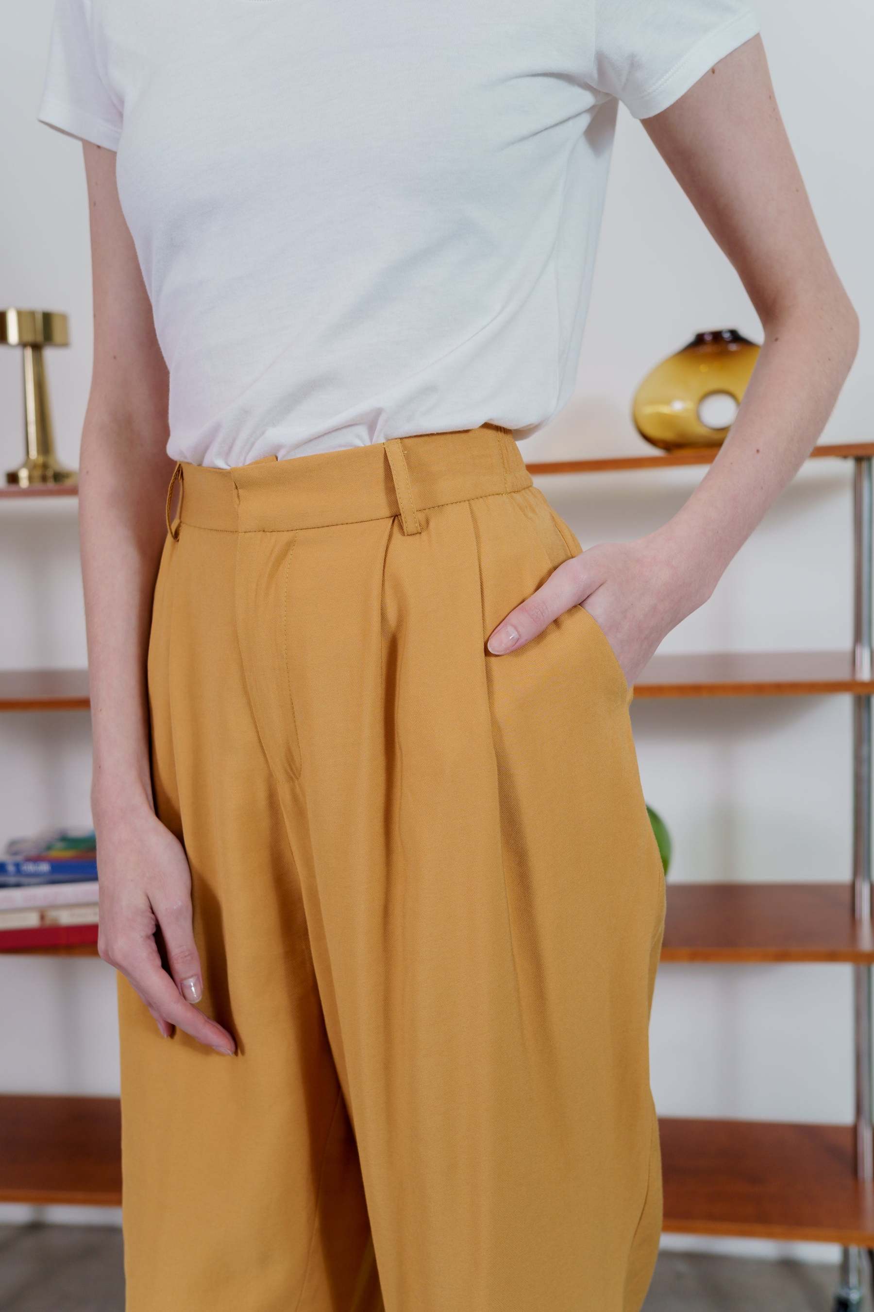 Mustard Tapered Women's Pants 