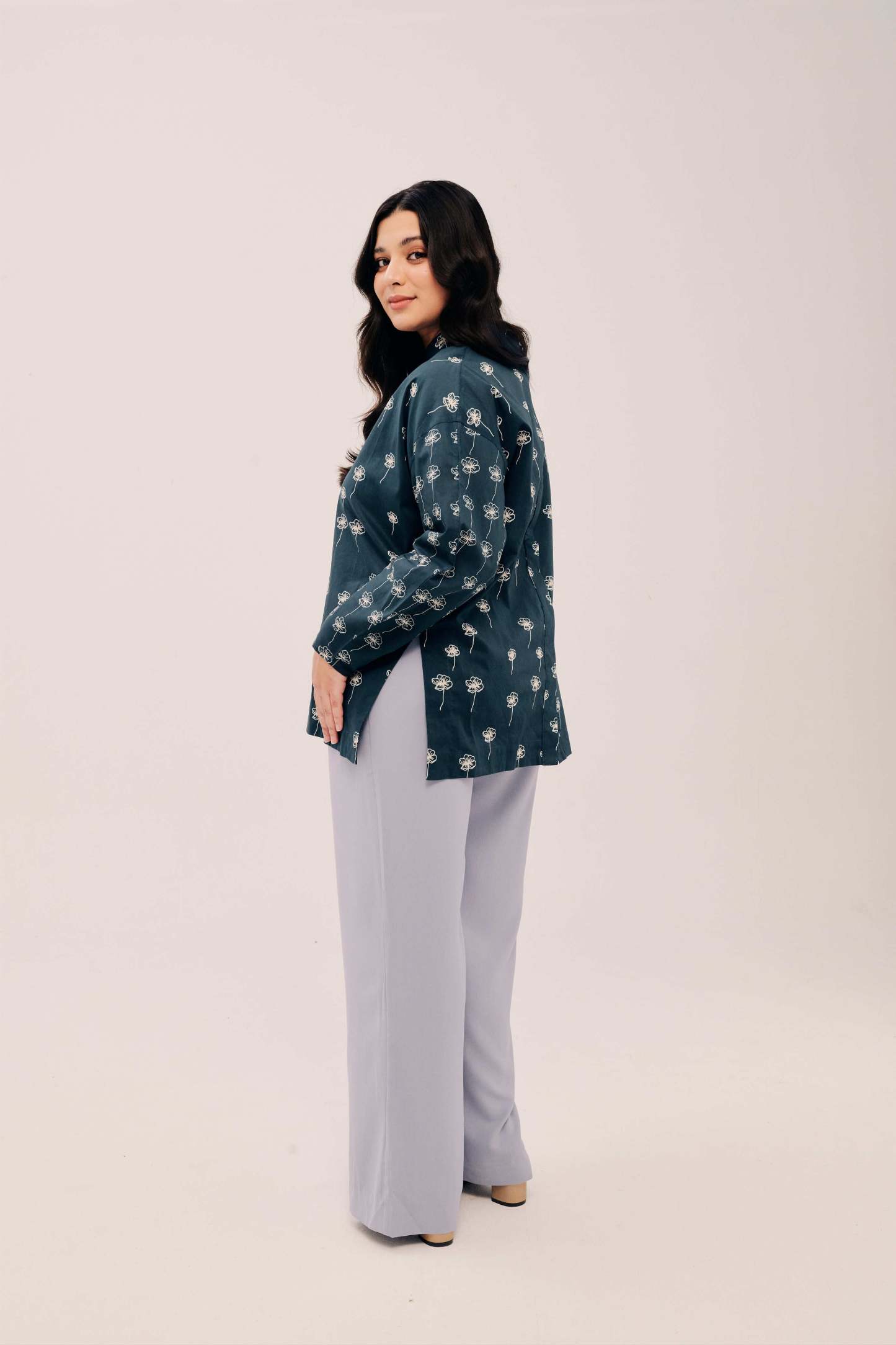 Fleurs Navy Top - Ladies Navy Floral Top