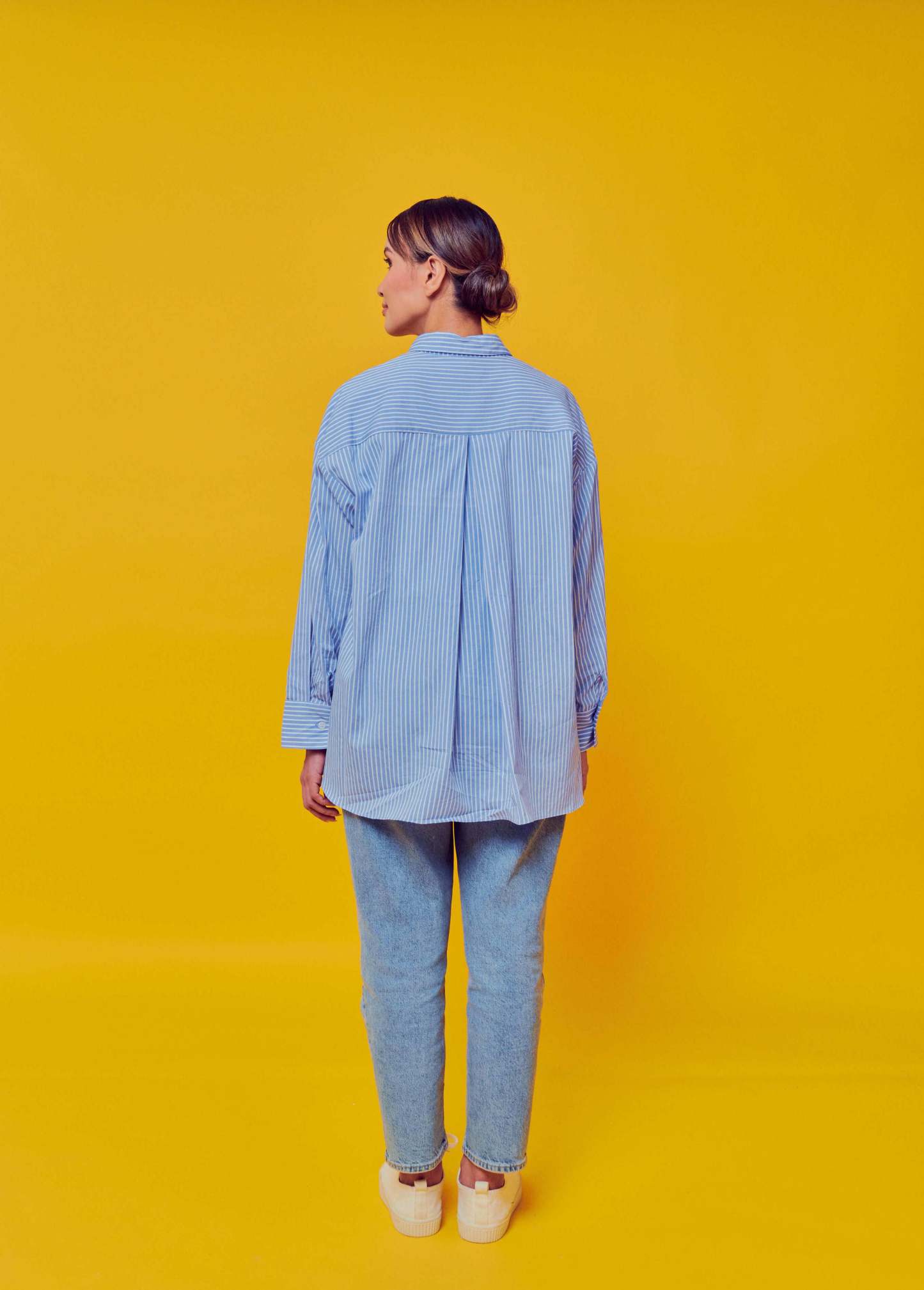 Dream Team Blue Oversized Striped Shirt