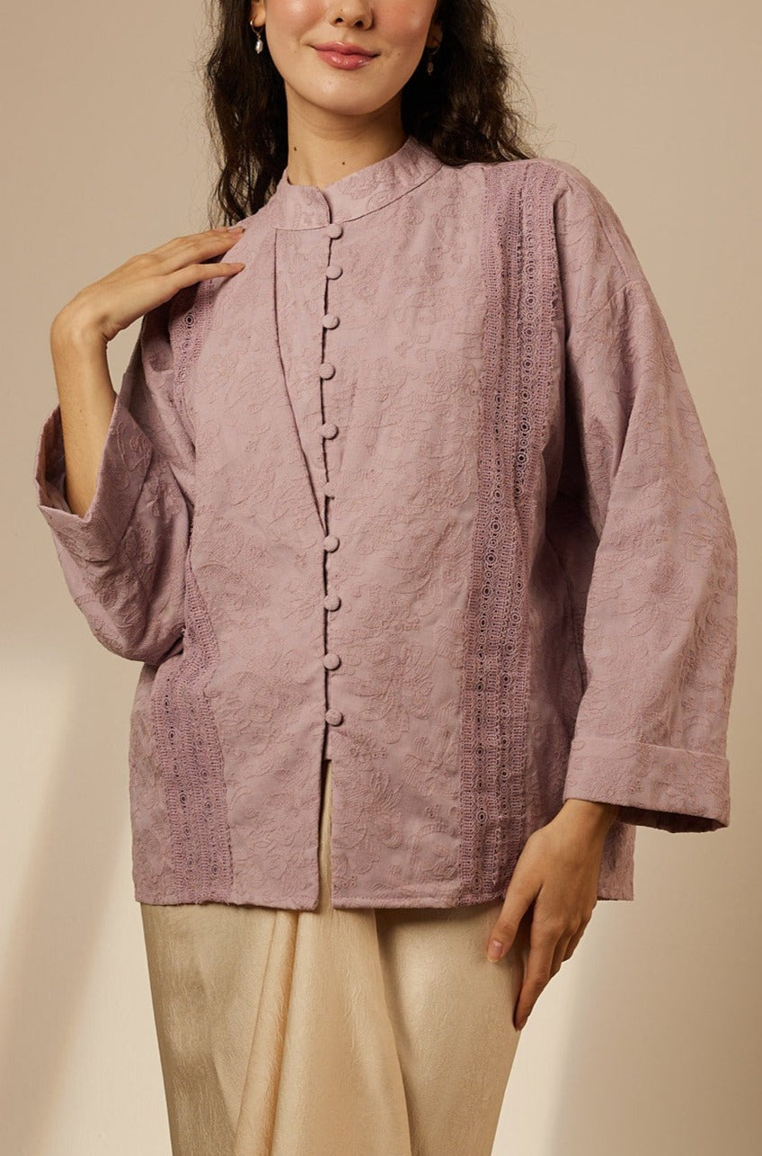 Iris Mauve Lace Top