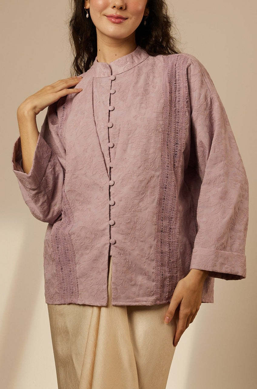 Iris Mauve Lace Top