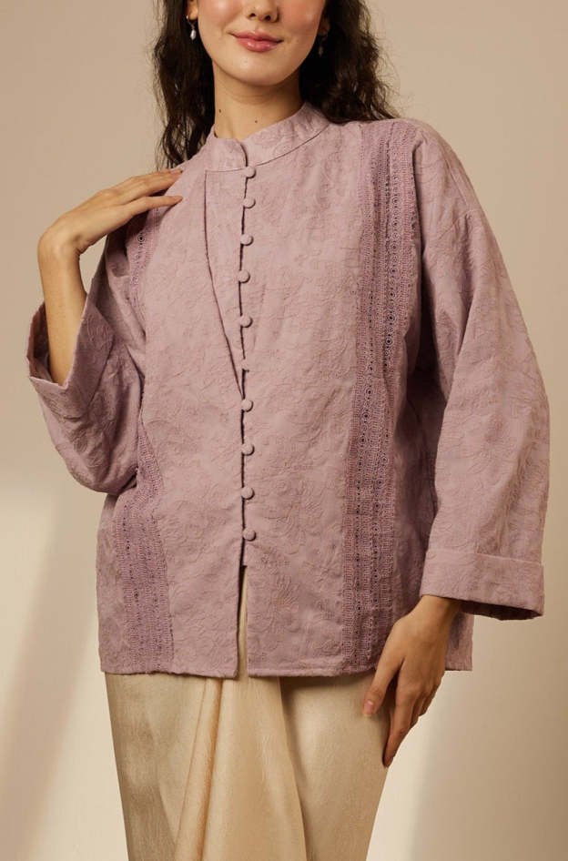 Iris Mauve Lace Top