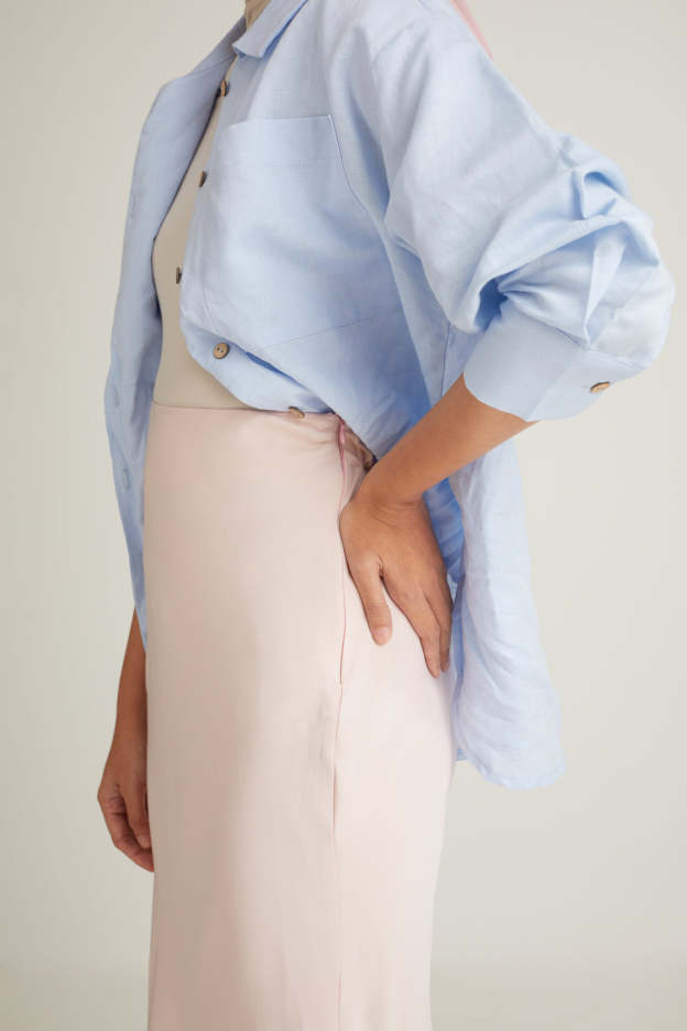  Cariño Soft Pink Bias Skirt 