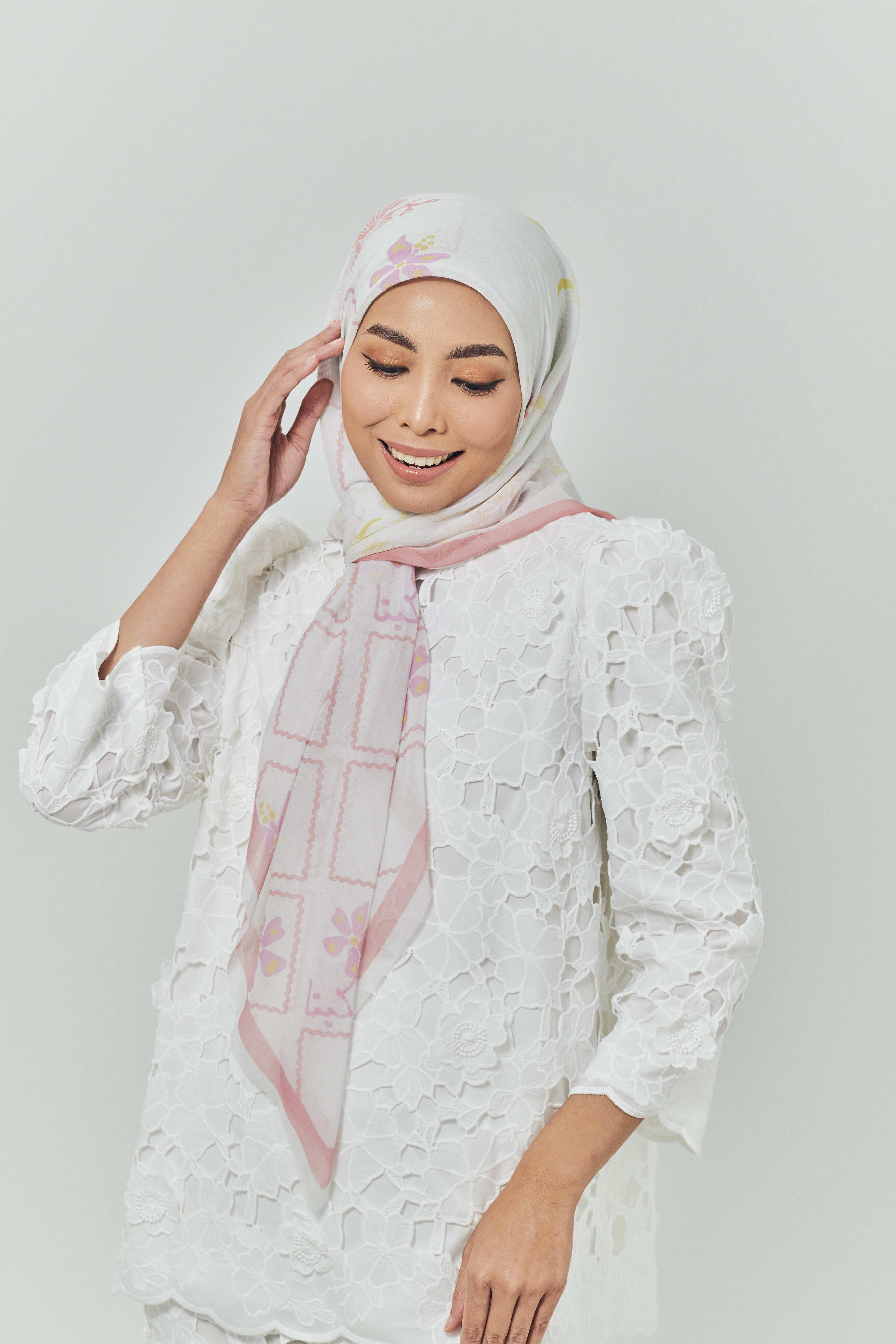 Raia Pressed Rose Voile Scarf