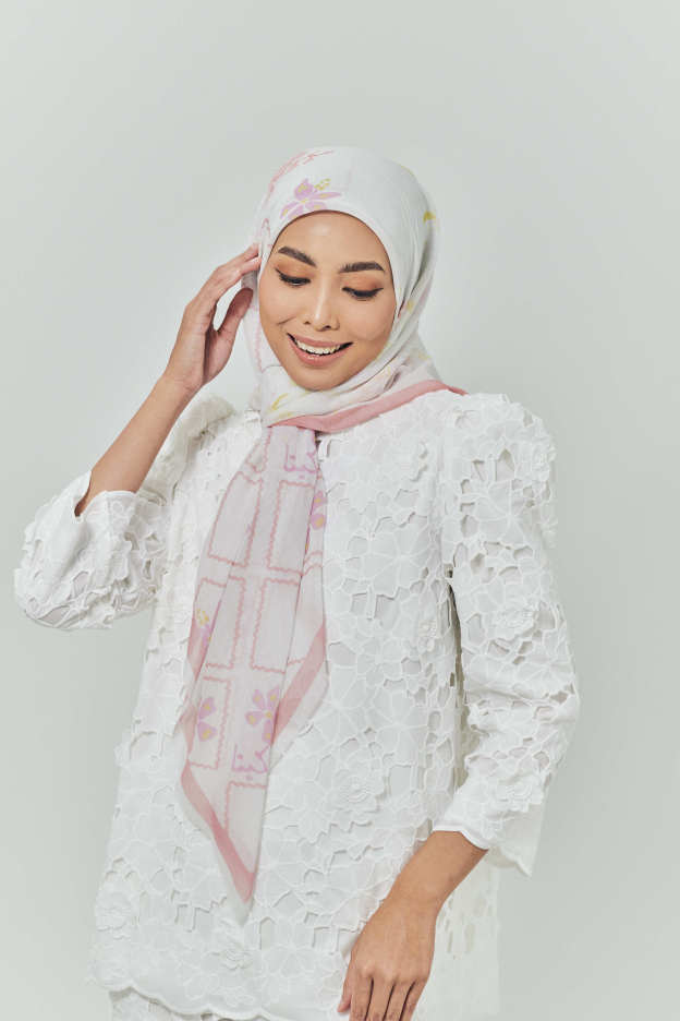 Raia Pressed Rose Voile Scarf