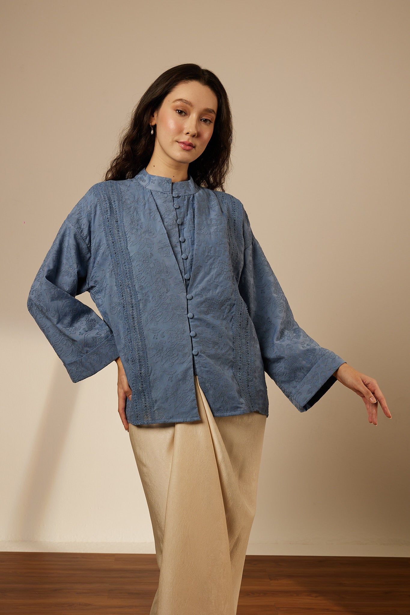 Iris Blue Lace Top