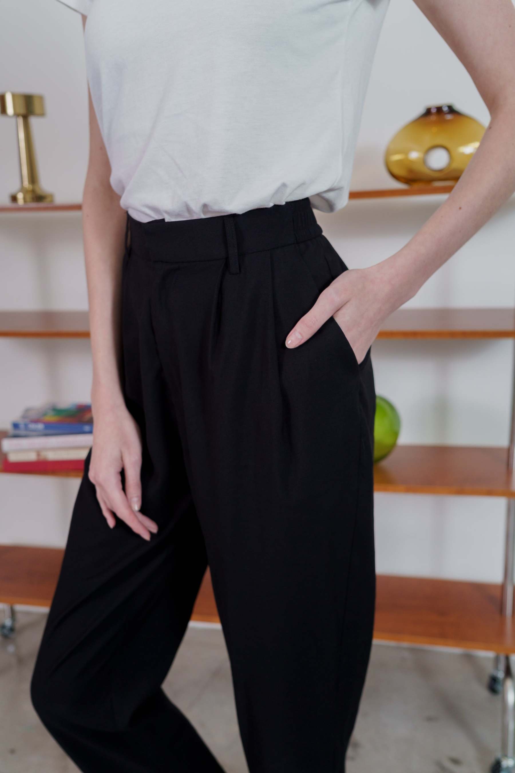 Black Tapered Women's Pants